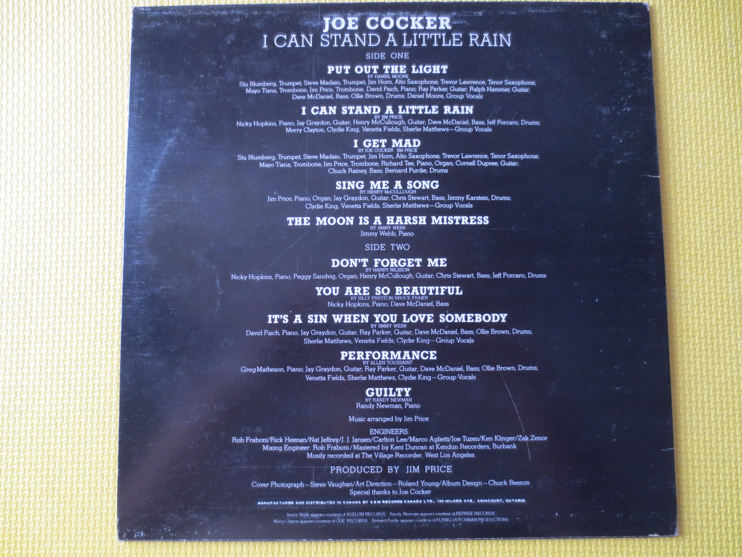 JOE COCKER, I Can Stand A Little Rain, Joe Cocker Record, Joe Cocker Album, Joe Cocker Lp, Classic Rock lp, 1974 Records