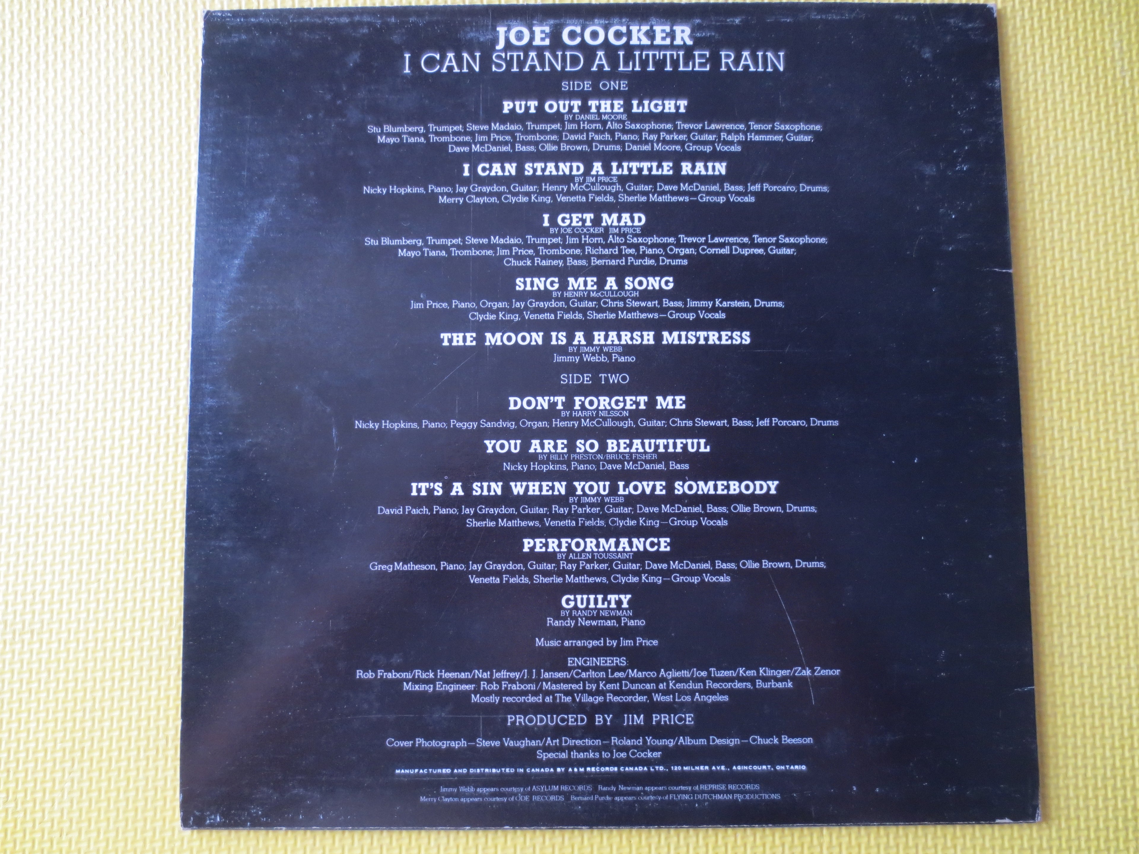 Joe Cocker – I Can Stand a Little Rain (1974) Vinyl LP