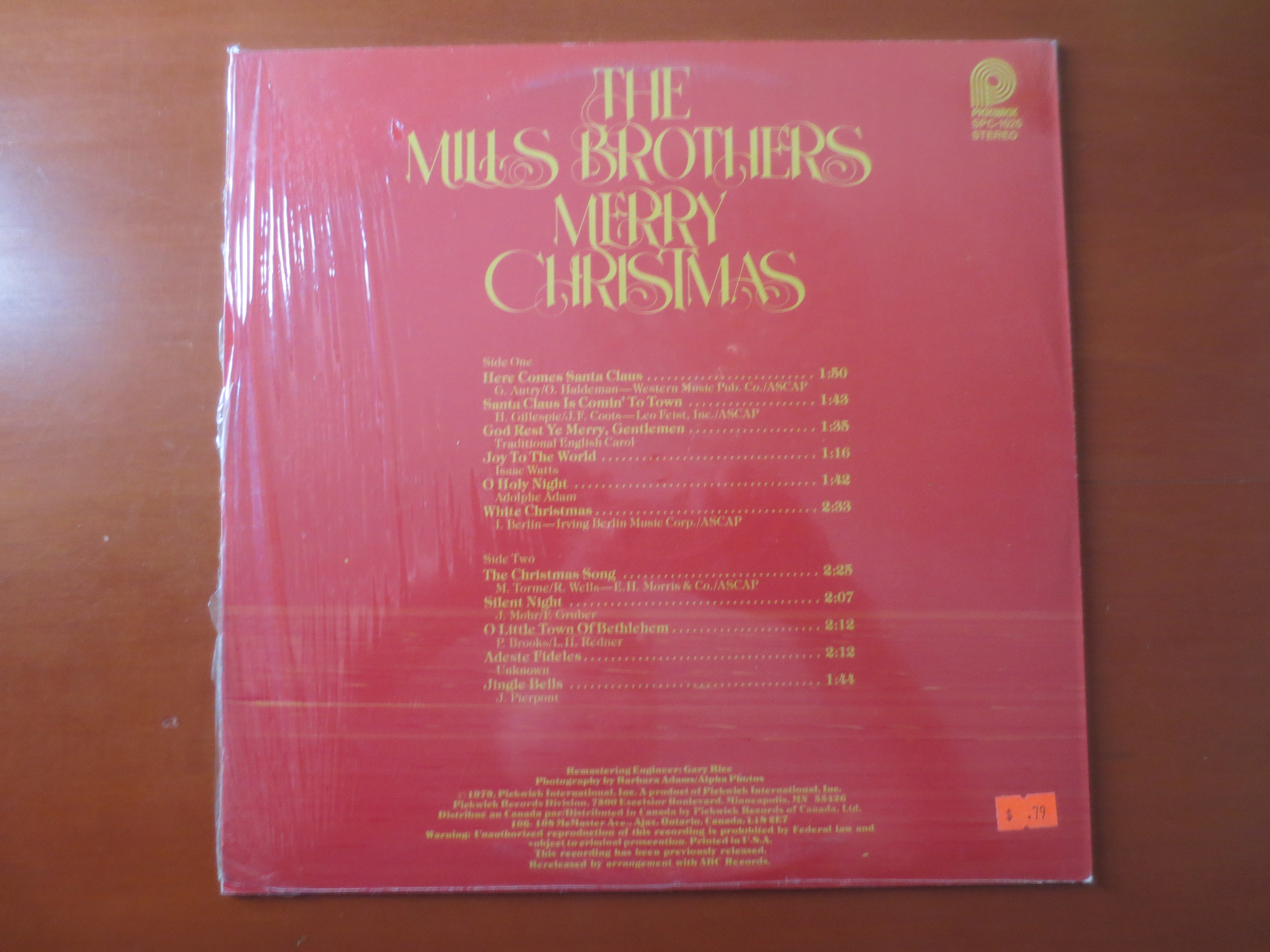 The Mills Brothers – Merry Christmas (1979) Vinyl LP
