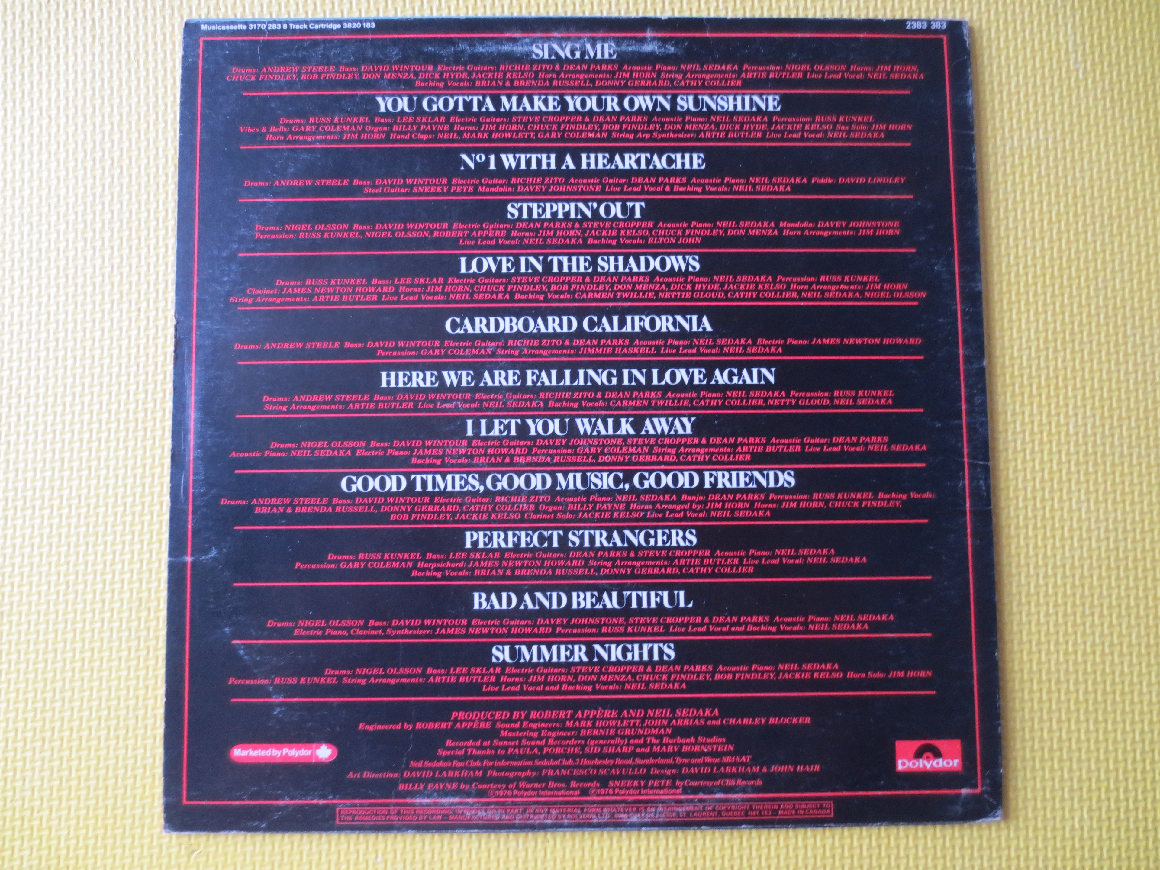 Neil Sedaka – Steppin' Out (1976) Vinyl LP