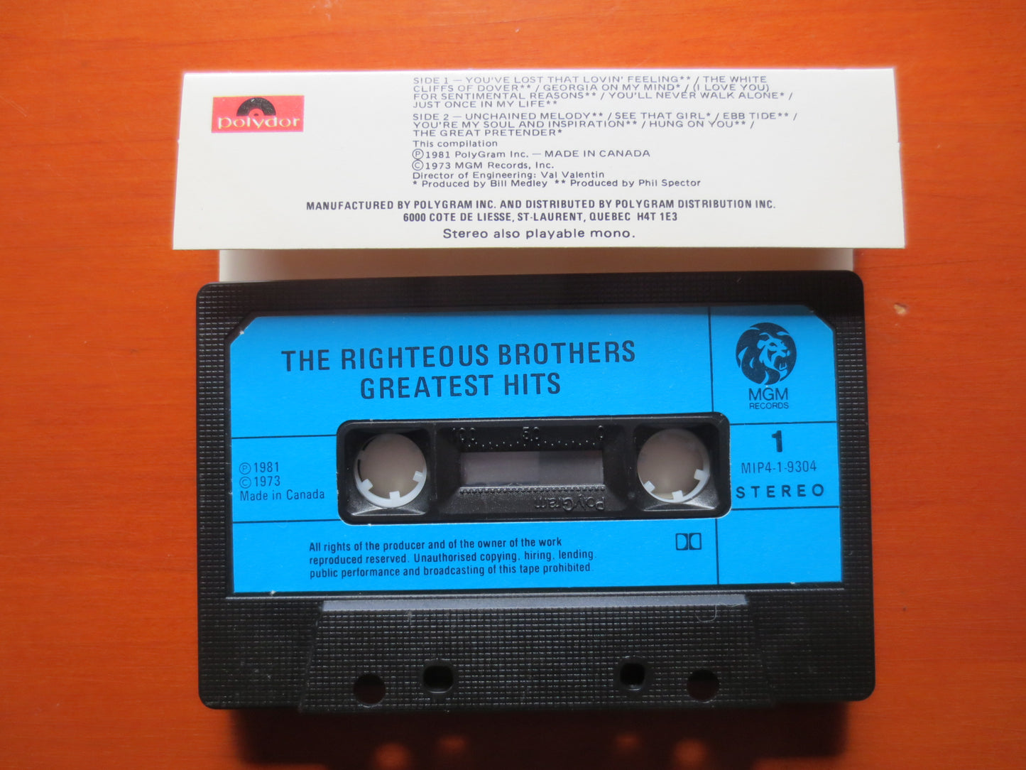 RIGHTEOUS BROTHERS, GREATEST Hits Tape, Pop Album, Pop Music, Pop Song, Pop Lp, Tape Cassette, Cassette, 1988 Cassette