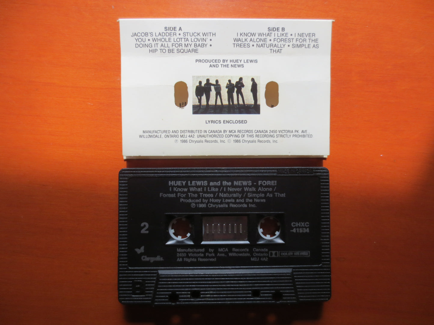 HUEY LEWIS Tape, FORE Tape, Huey Lewis Album, Huey Lewis Music, Tape Cassette, Rock Tape, Vintage Cassette, 1986 Cassette