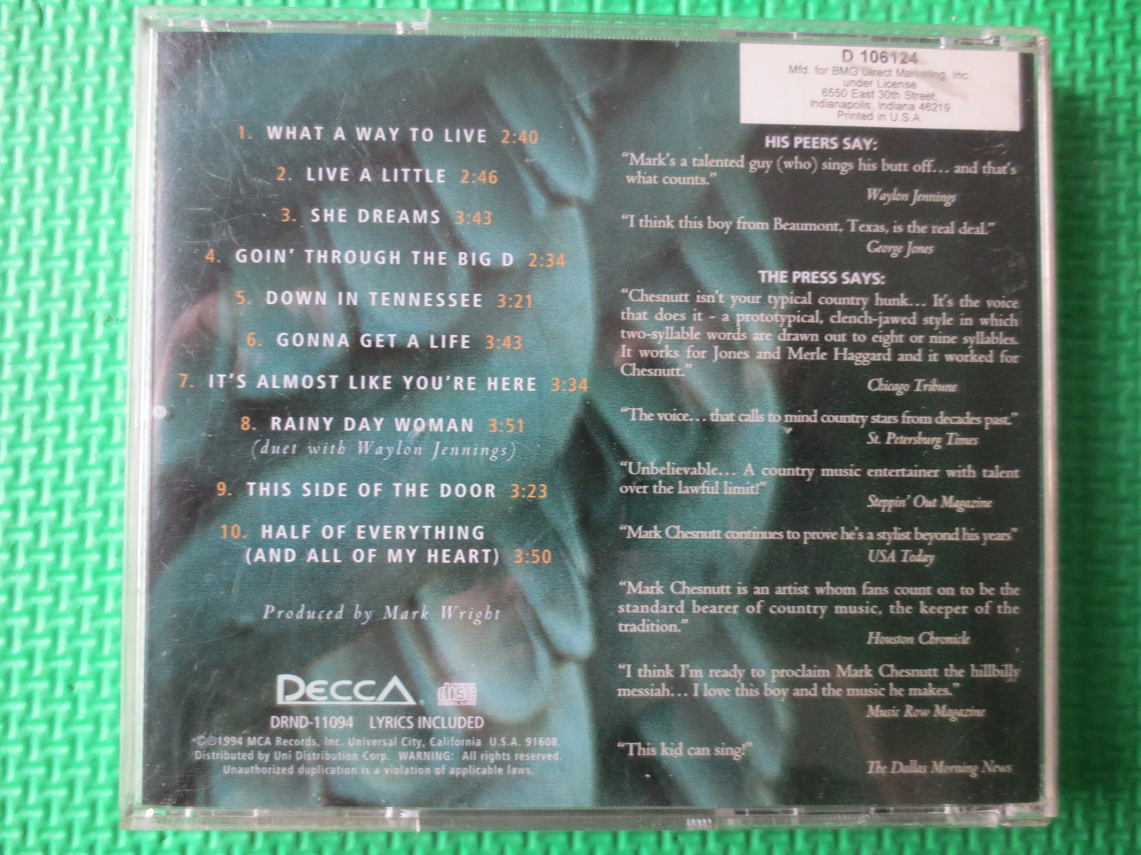 Mark Chesnutt – What a Way to Live (1994) CD