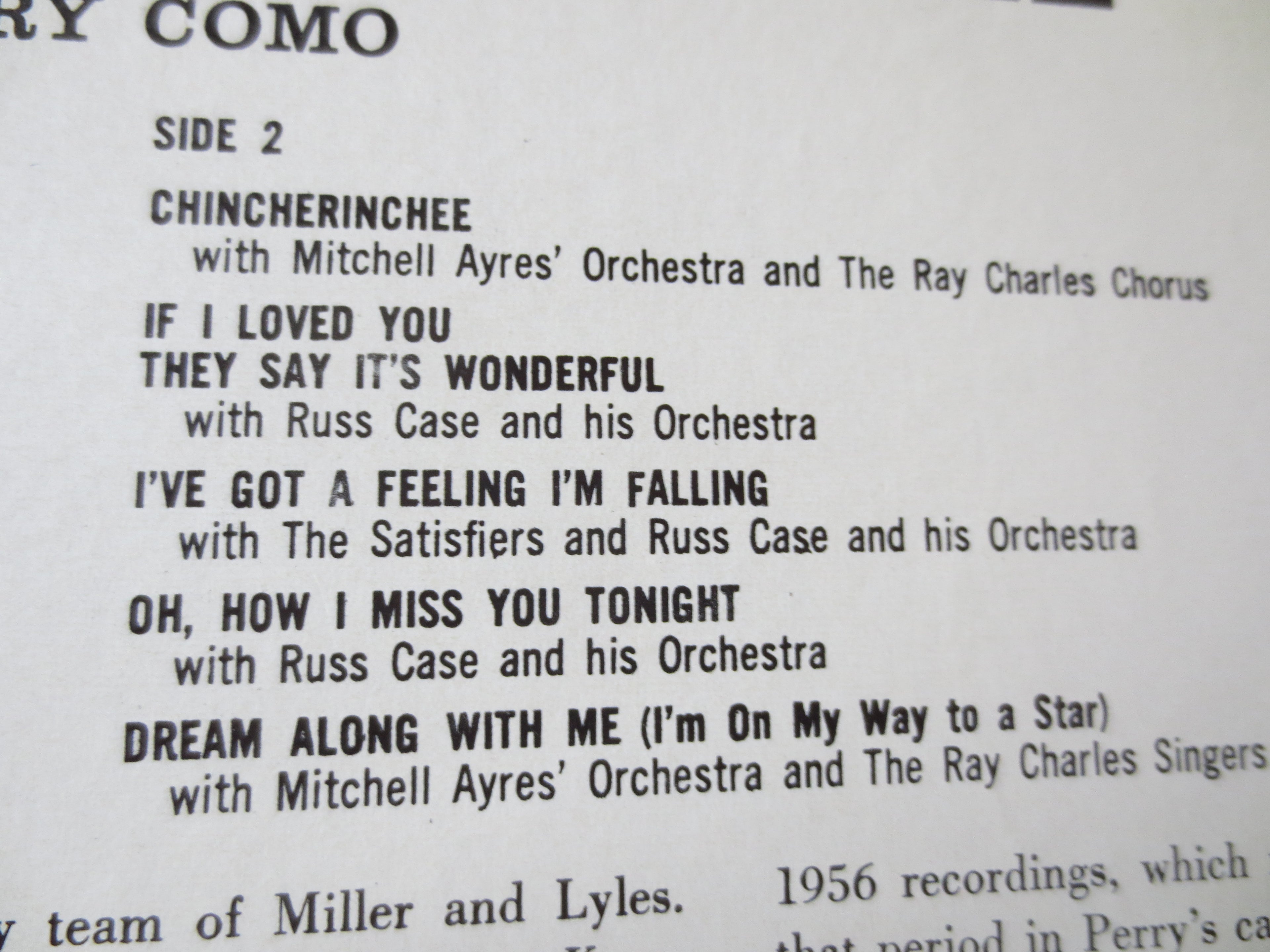 Perry Como – Dream Along with Me (1957) Vinyl LP
