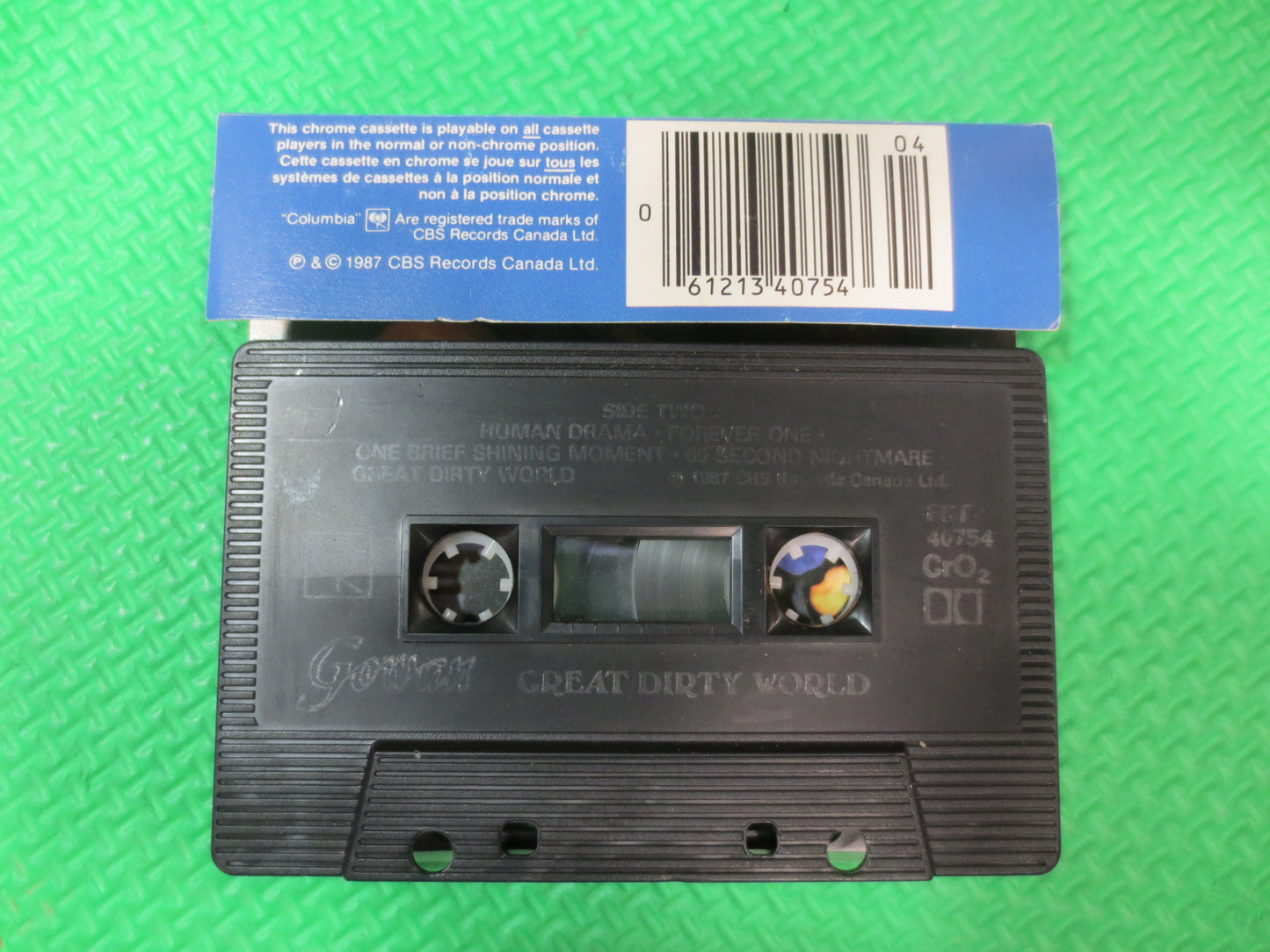 GOWAN Tape, GREAT Dirty WORLD, Gowan Album, Gowan Music, Gowan Song, Tape Cassette, Vintage Cassette, Rock Lp, 1987 Cassette