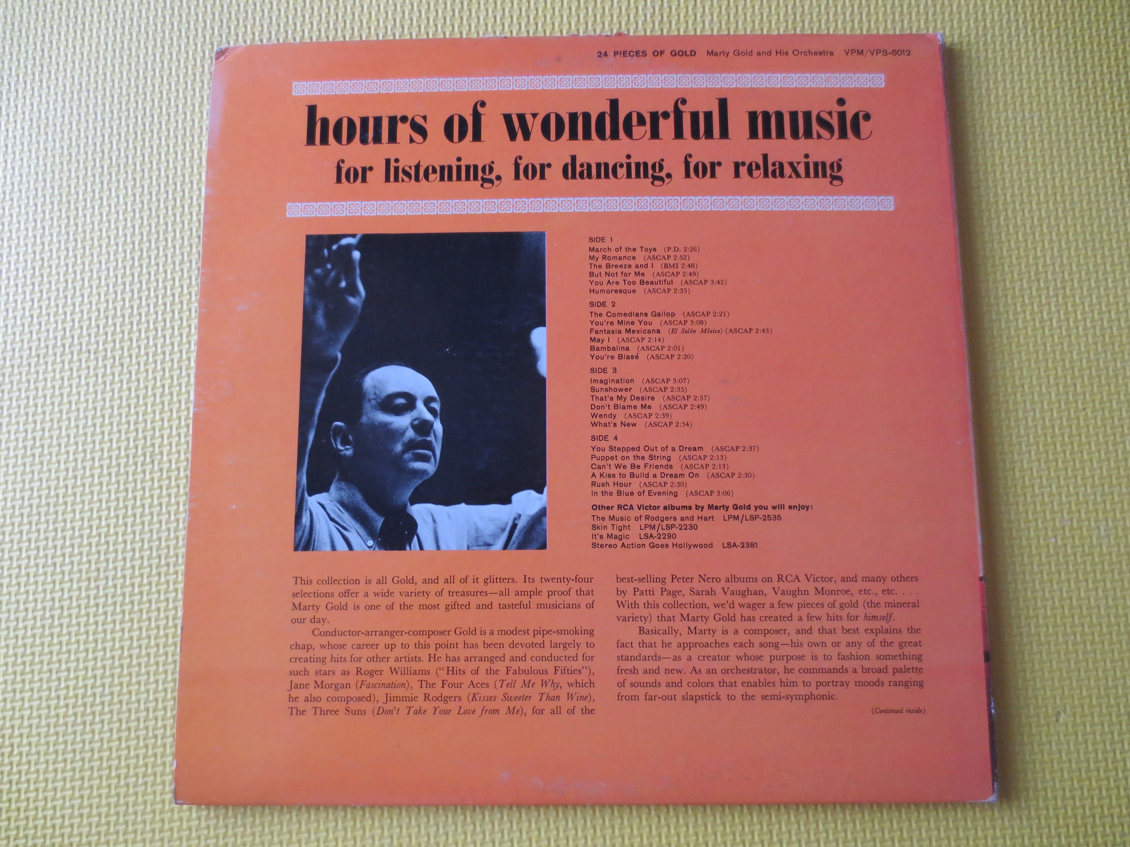 Marty Gold & His Orchestra – 24 Pieces of Gold (1962) Vinyl 2xLP