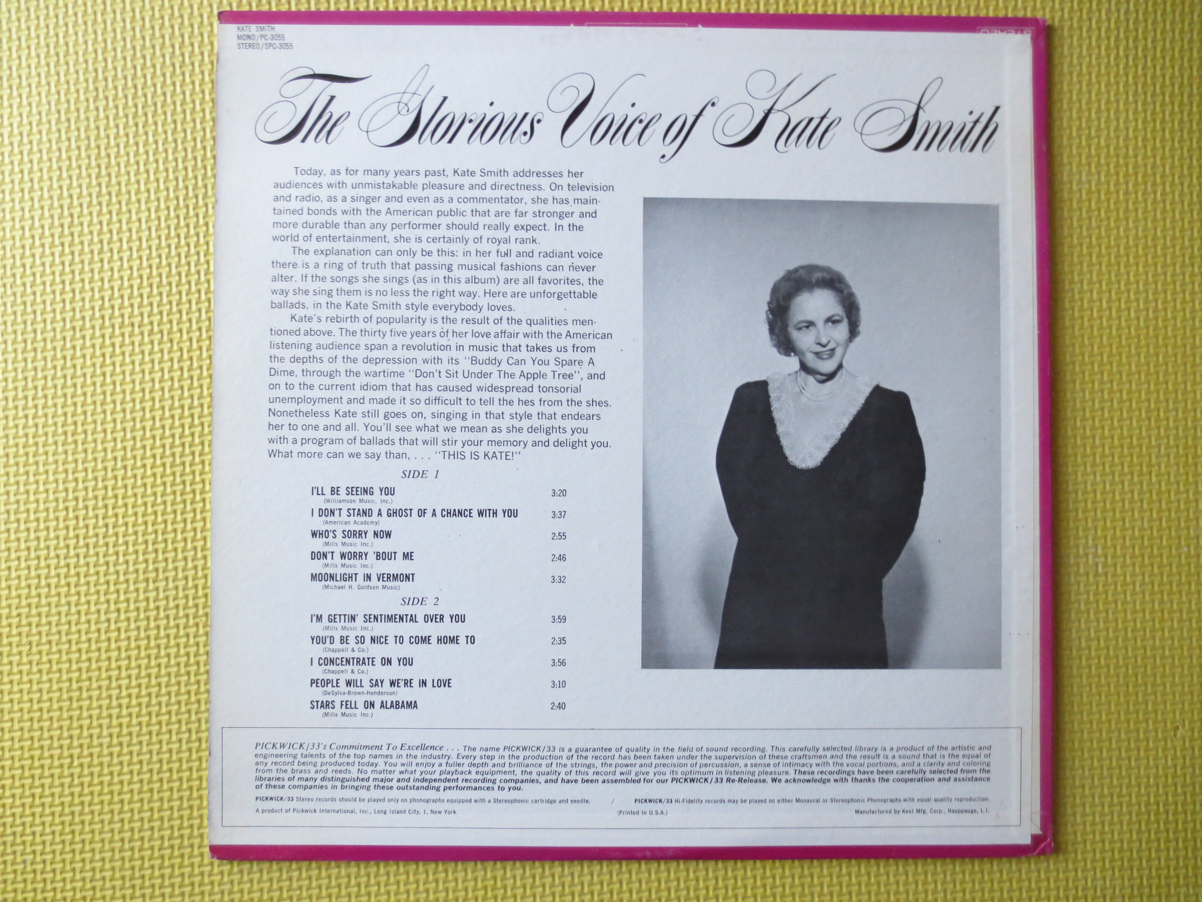 Kate Smith – The Glorious Voice of Kate Smith (1966) Vinyl LP