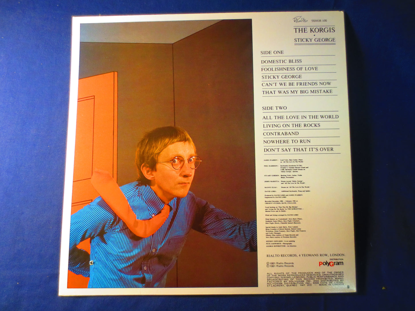 The KORGIS, STICKY GEORGE, The Korgis Records, Vintage Vinyl, The Korgis Vinyl, Records, Vinyl Albums, 1981 Records