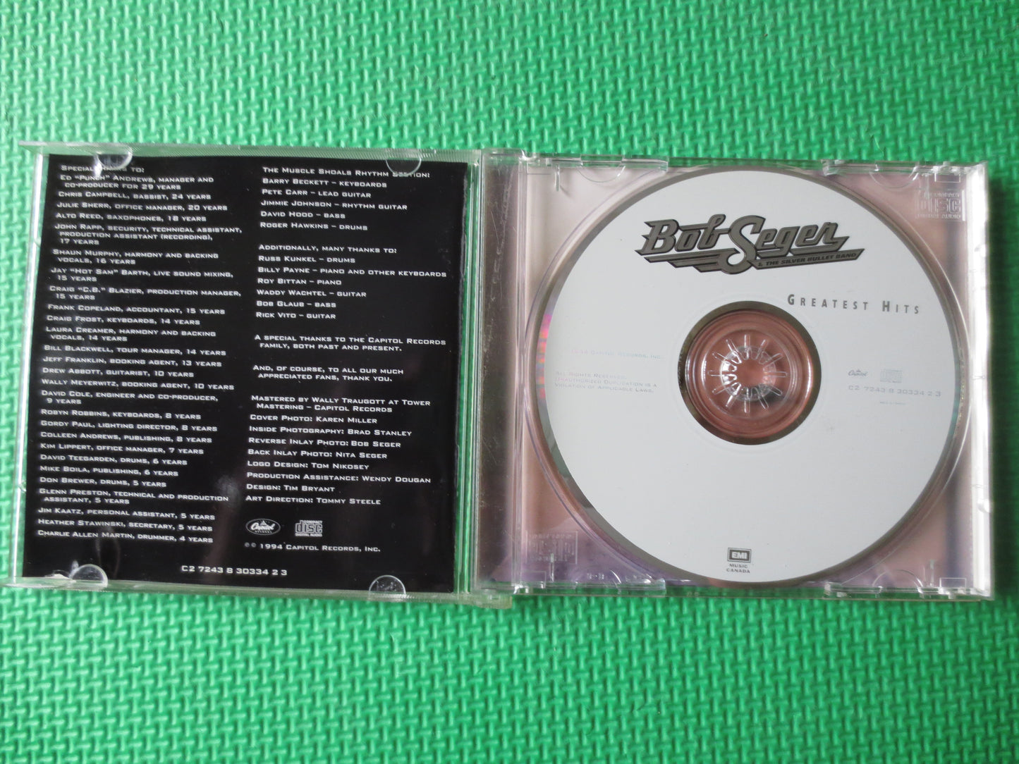 BOB SEGER, GREATEST Hits, Bob Seger Cd, Like A Rock Cd, Bob Seger Lp, Bob Seger Album, Vintage Compact Disc, 1994 Compact Disc