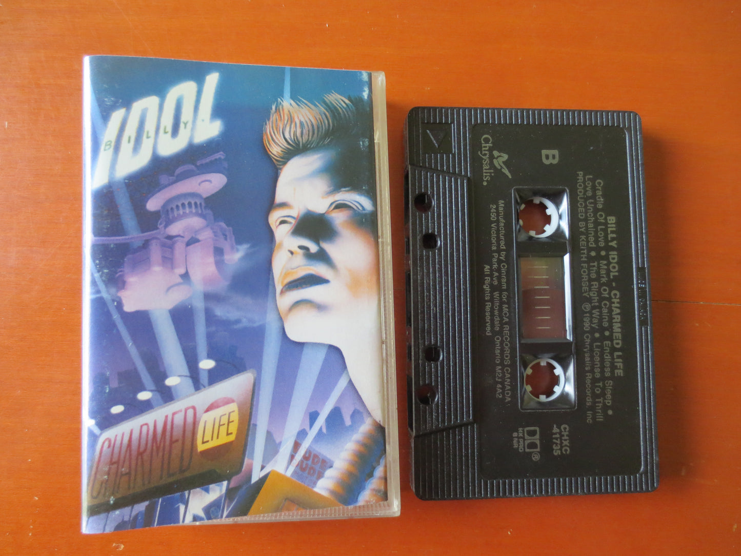BILLY IDOL, CHARMED Life, Billy Idol Tape, Billy Idol Album, Billy Idol Cassette, Music Tapes, Cassette, Tape, Rock Cassette
