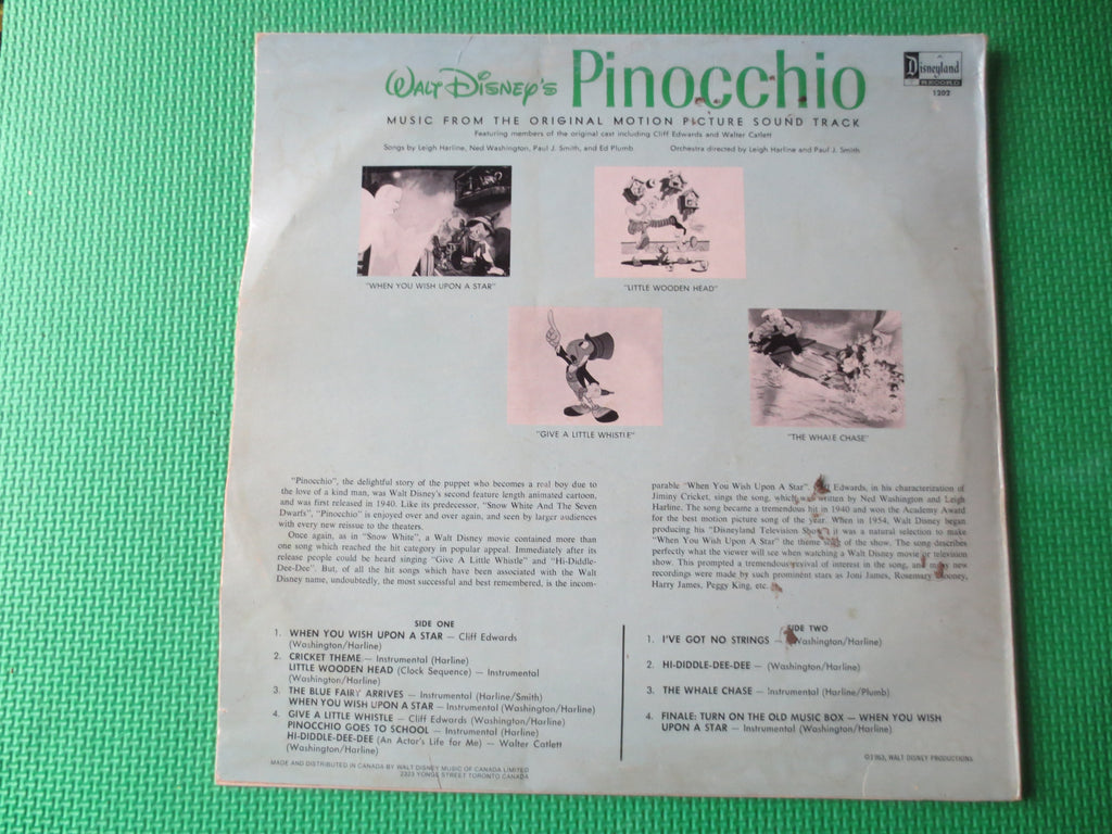 Pinocchio – Disneyland Records (1963) Vinyl LP