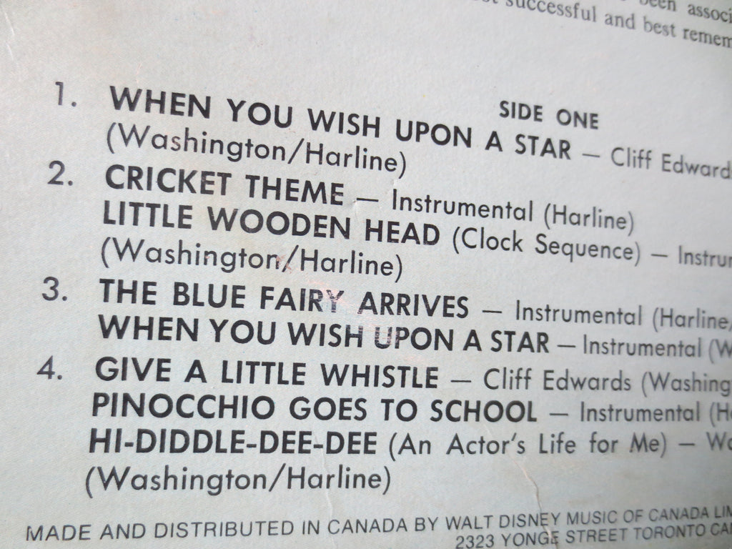 Pinocchio – Disneyland Records (1963) Vinyl LP