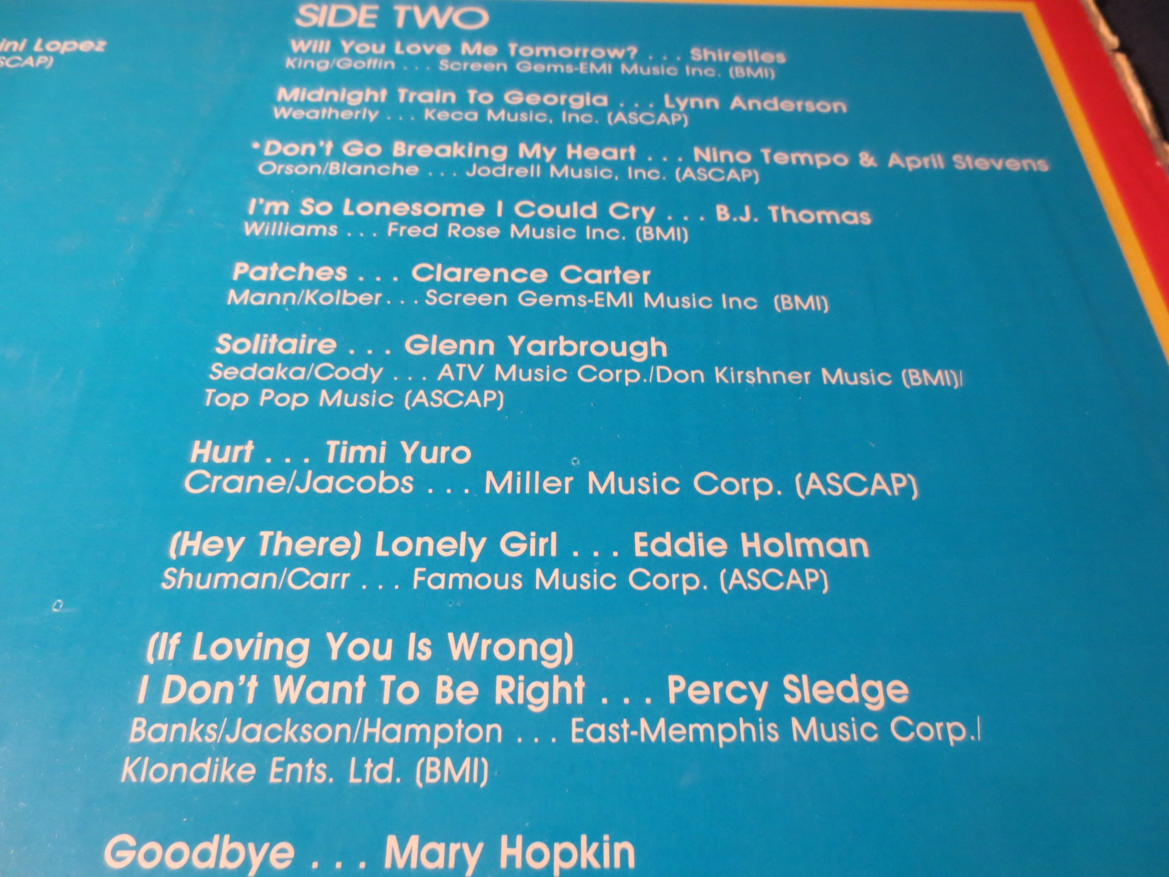 Super Sobbers Volume 2 – K-Tel (1983) Vinyl LP