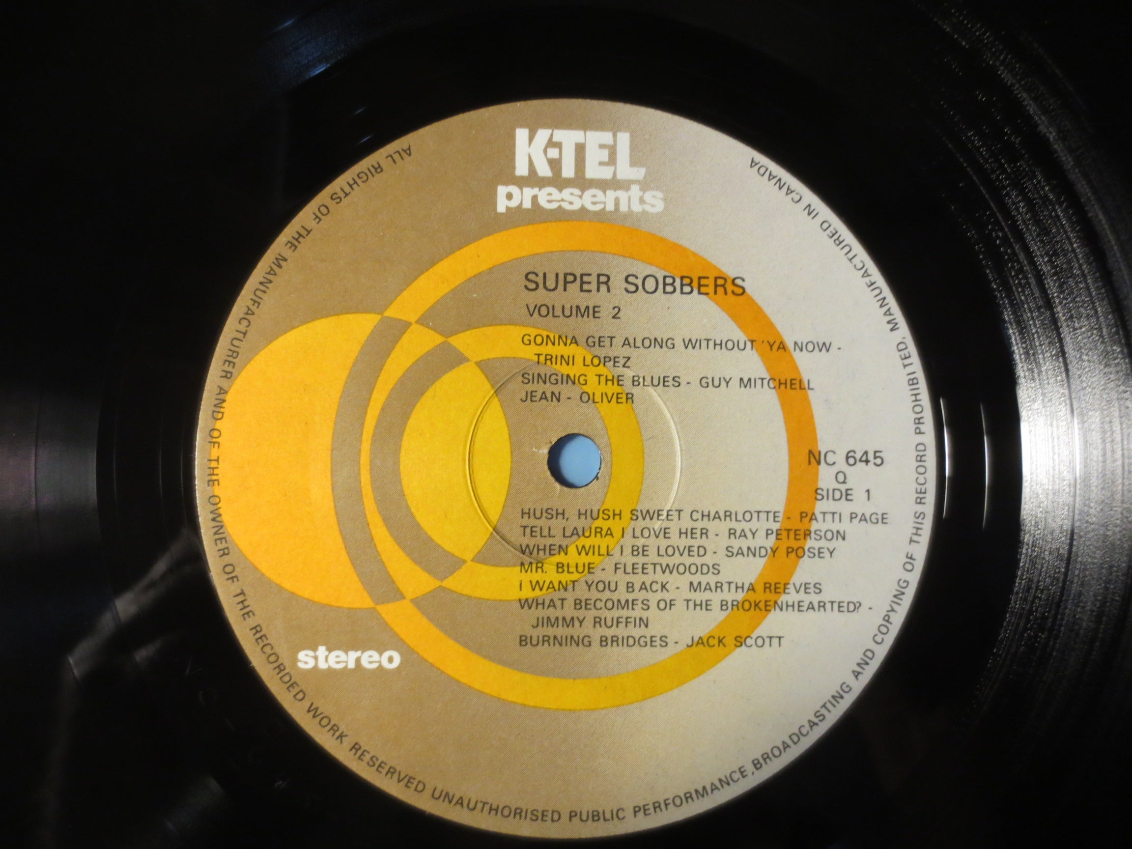 Super Sobbers Volume 2 – K-Tel (1983) Vinyl LP