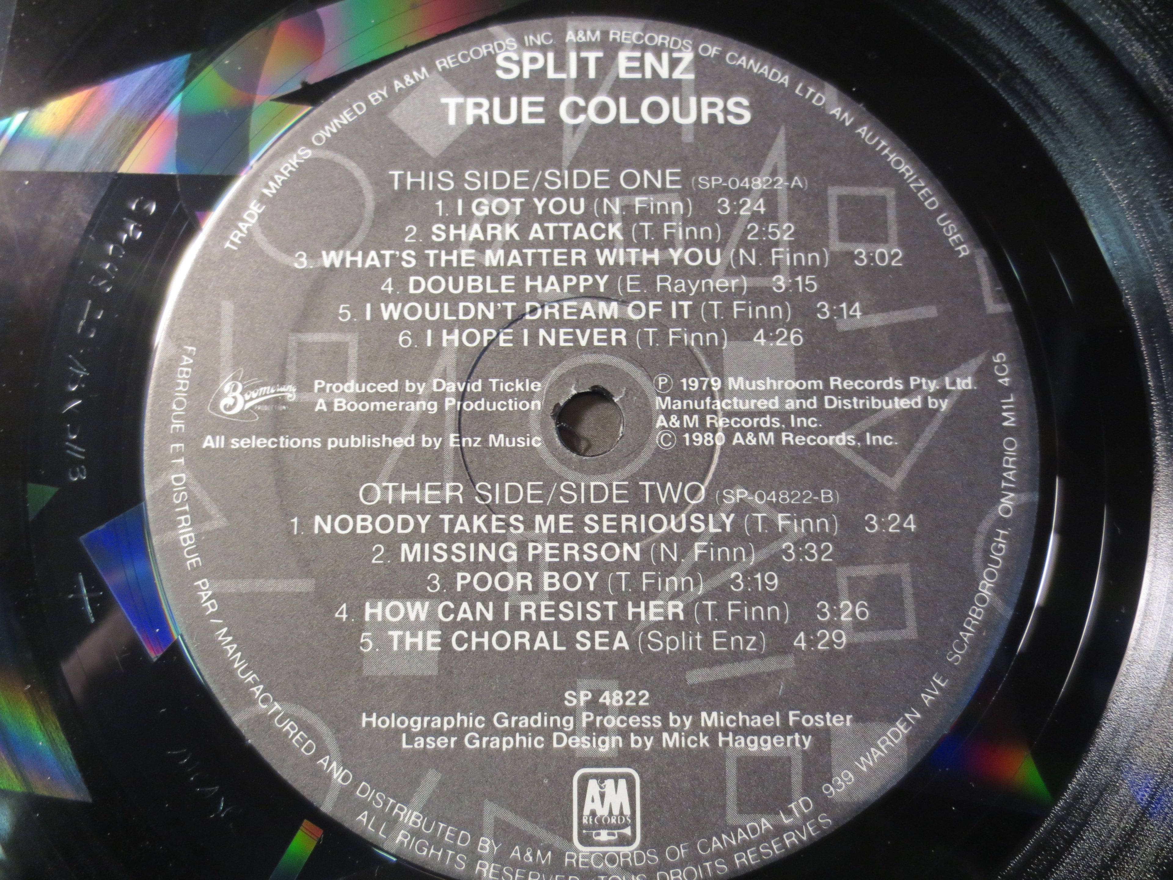 Split Enz – True Colours (1980) Vinyl LP