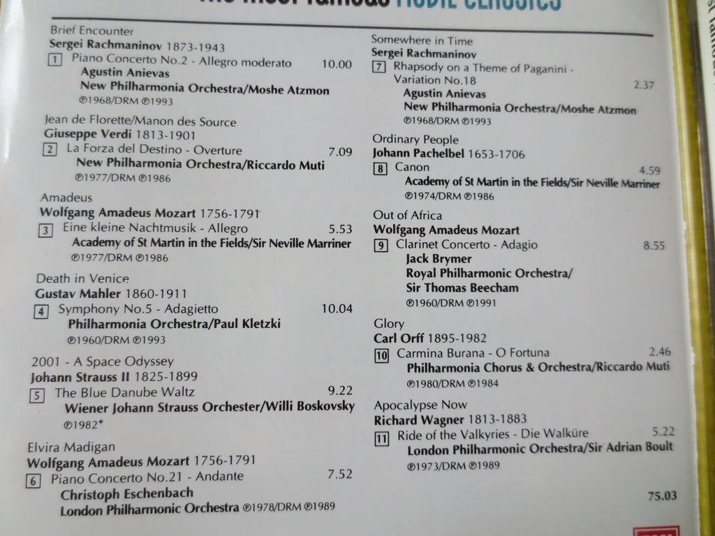 The Most Famous Movie Classics (1994) CD