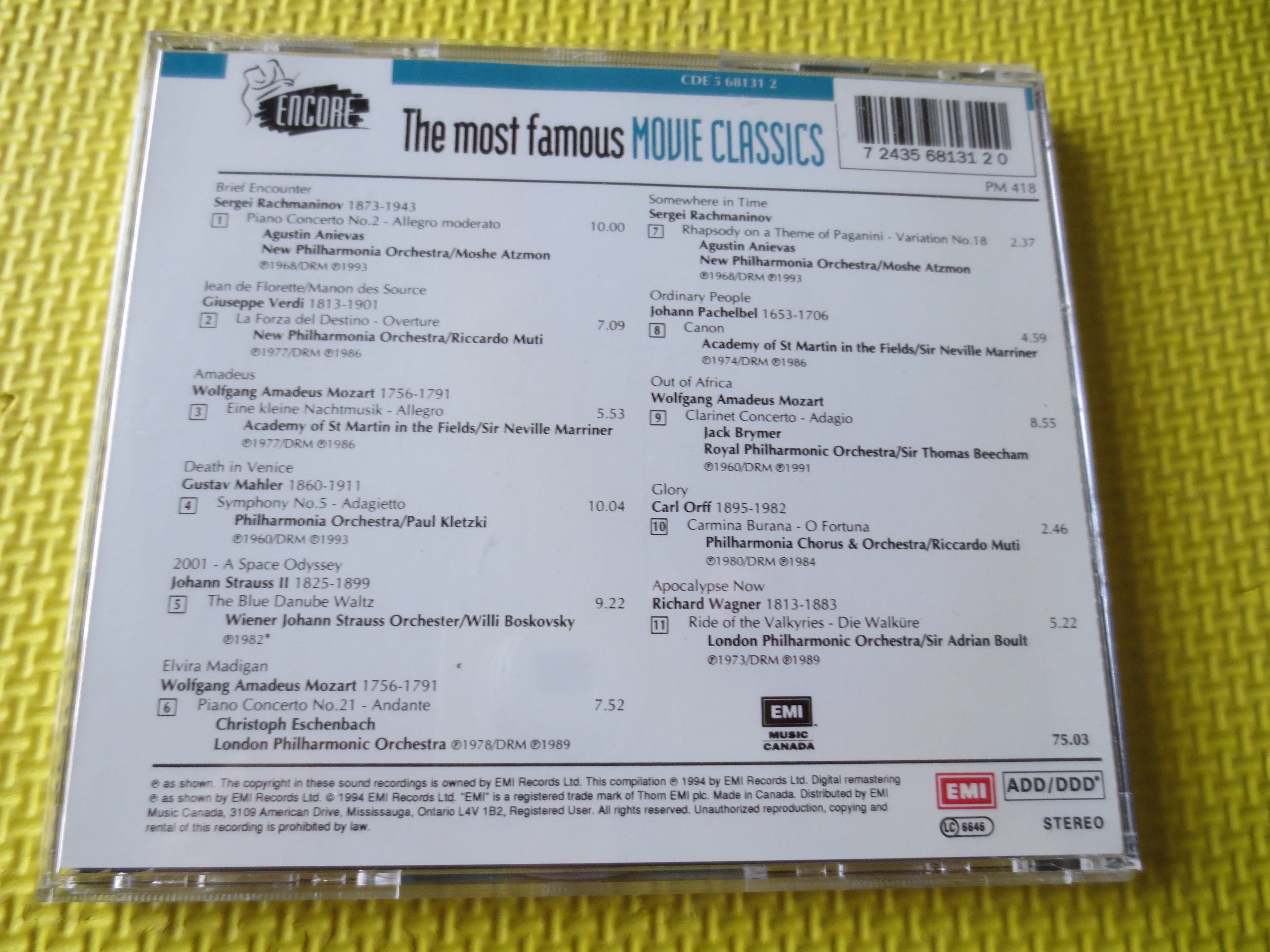 The Most Famous Movie Classics (1994) CD