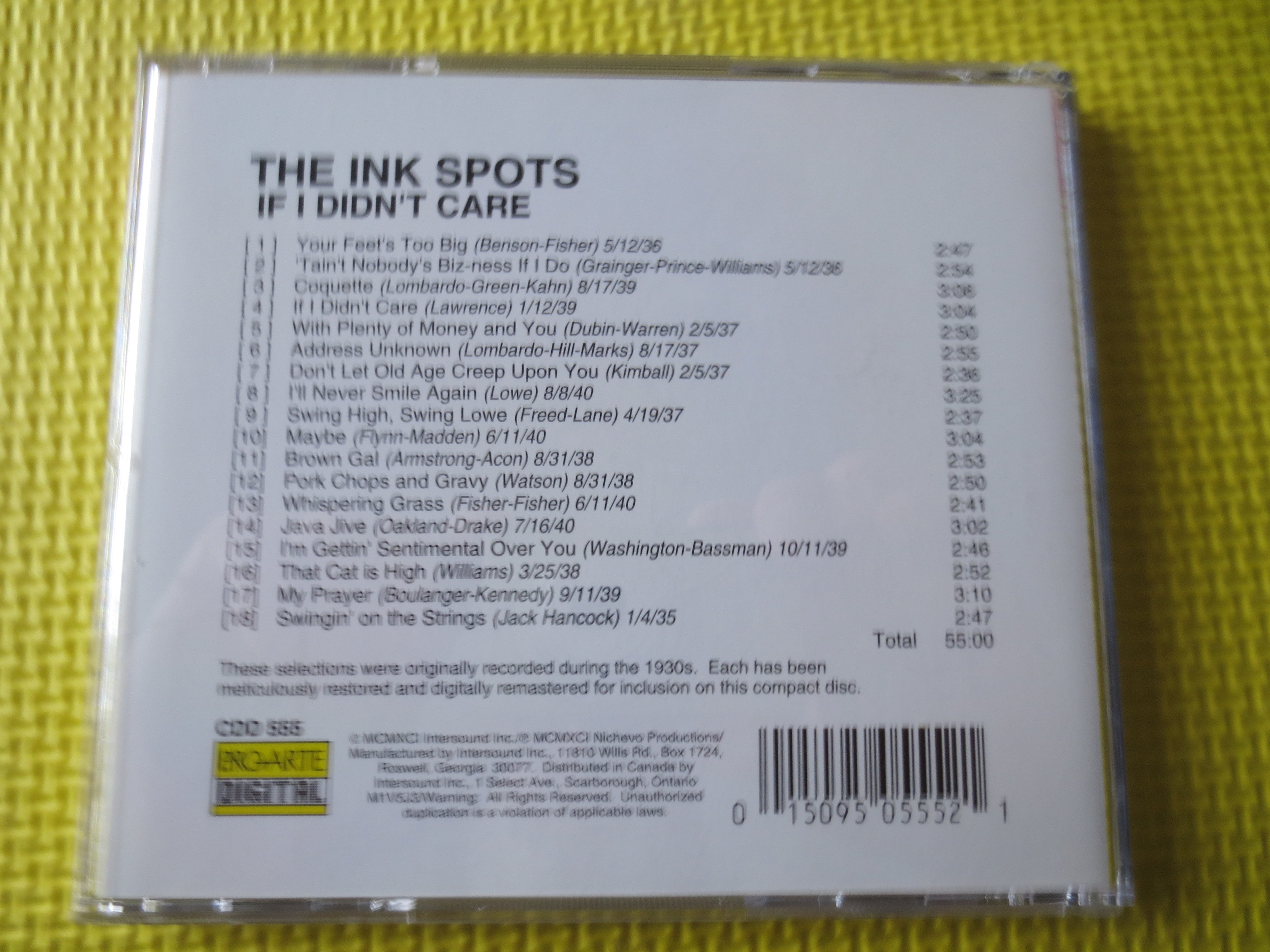 The Ink Spots – If I Didn't Care (1999) CD