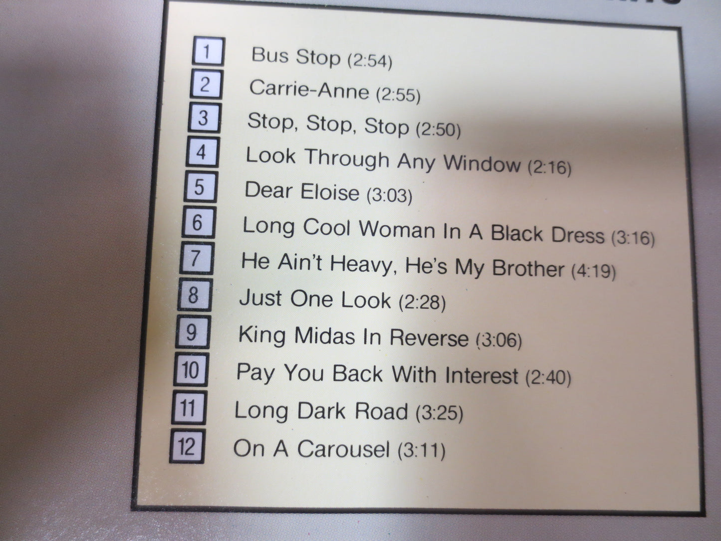 The HOLLIES, GREATEST Hits, The Hollies Cd, The Hollies Lp, Vintage Compact Disc, Rock Cd, Rock Music Cd, Compact Discs
