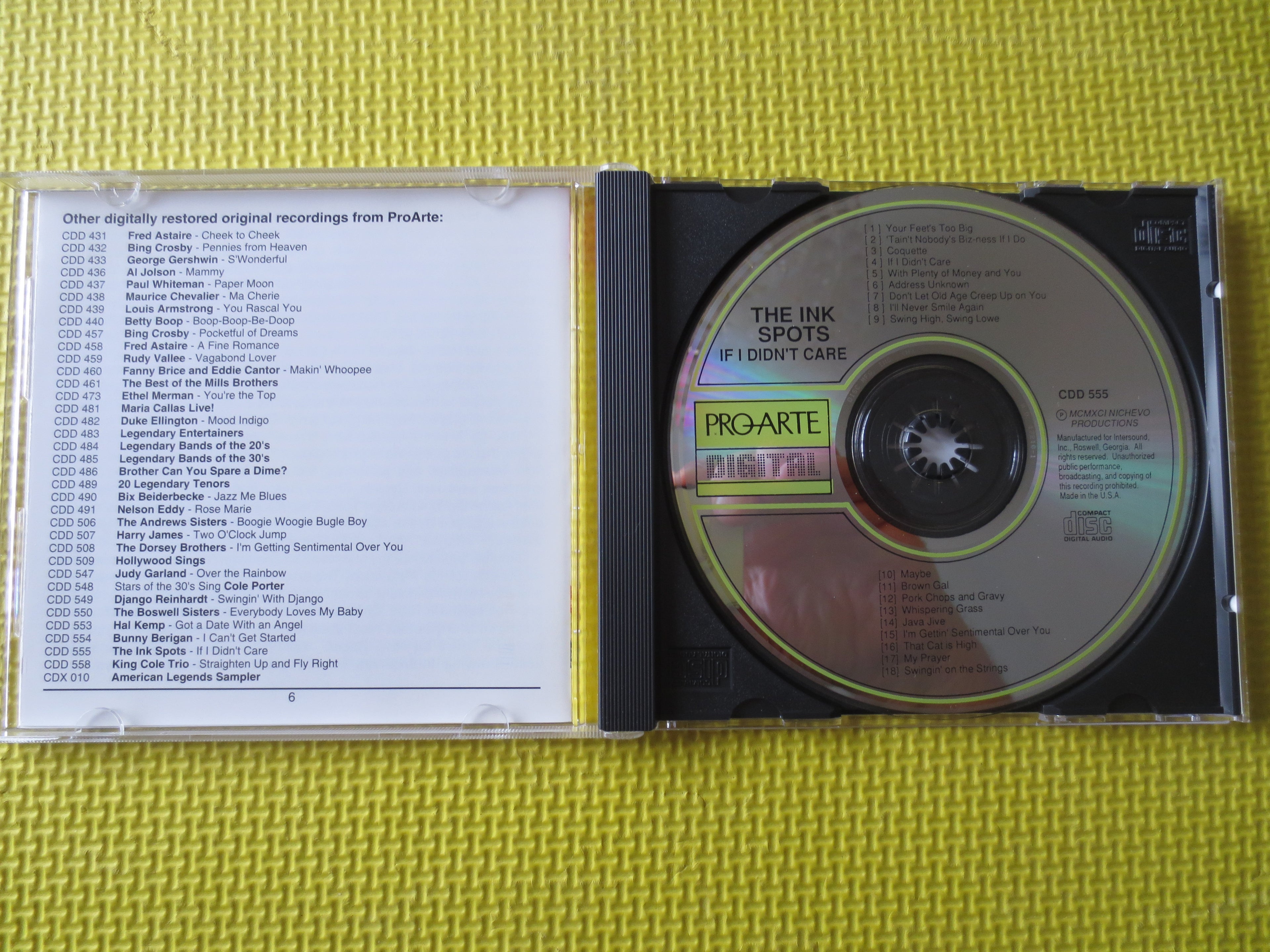 The Ink Spots – If I Didn't Care (1999) CD
