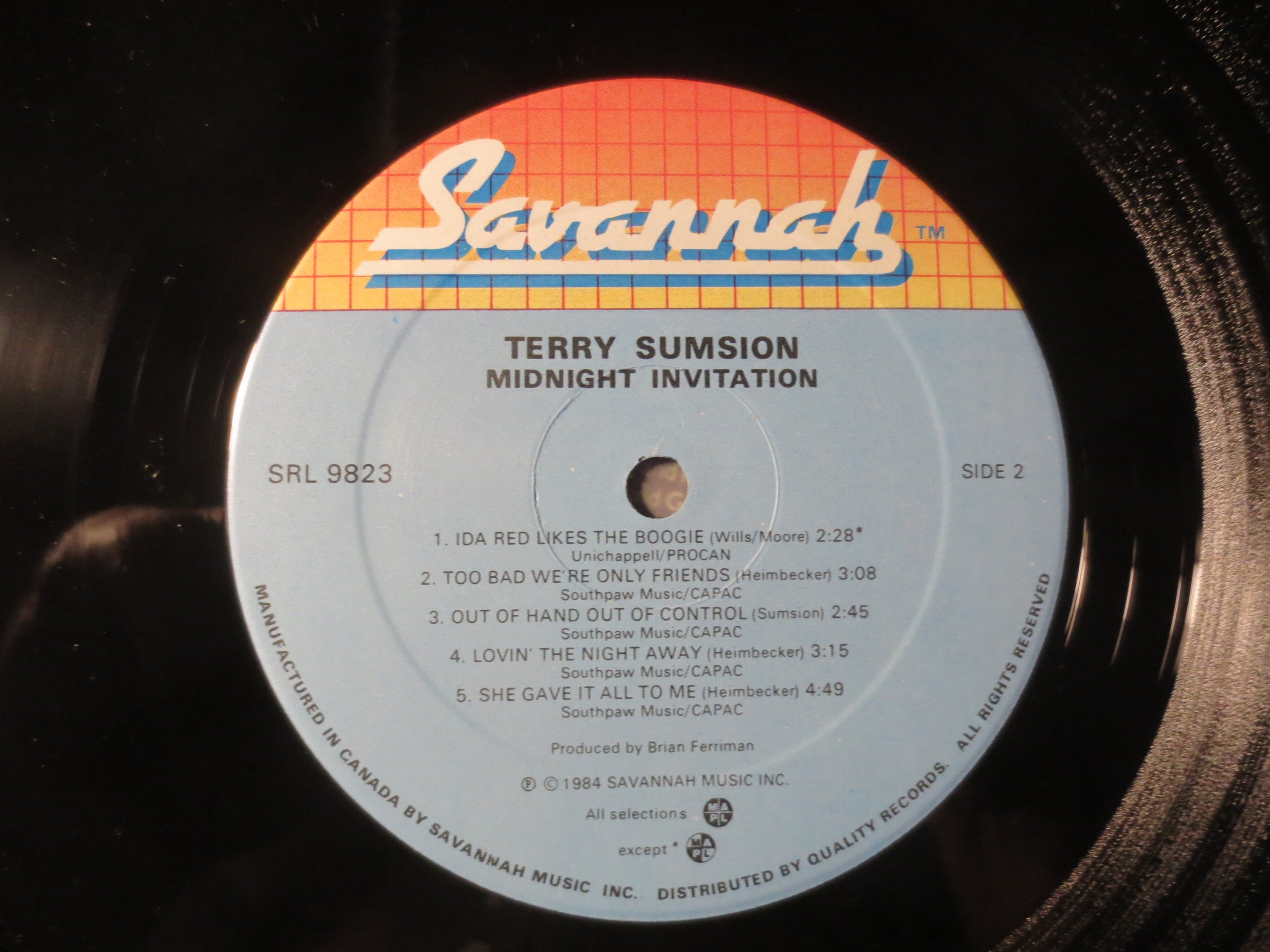 Terry Sumsion – Midnight Invitation (1984) [Vinyl LP]
