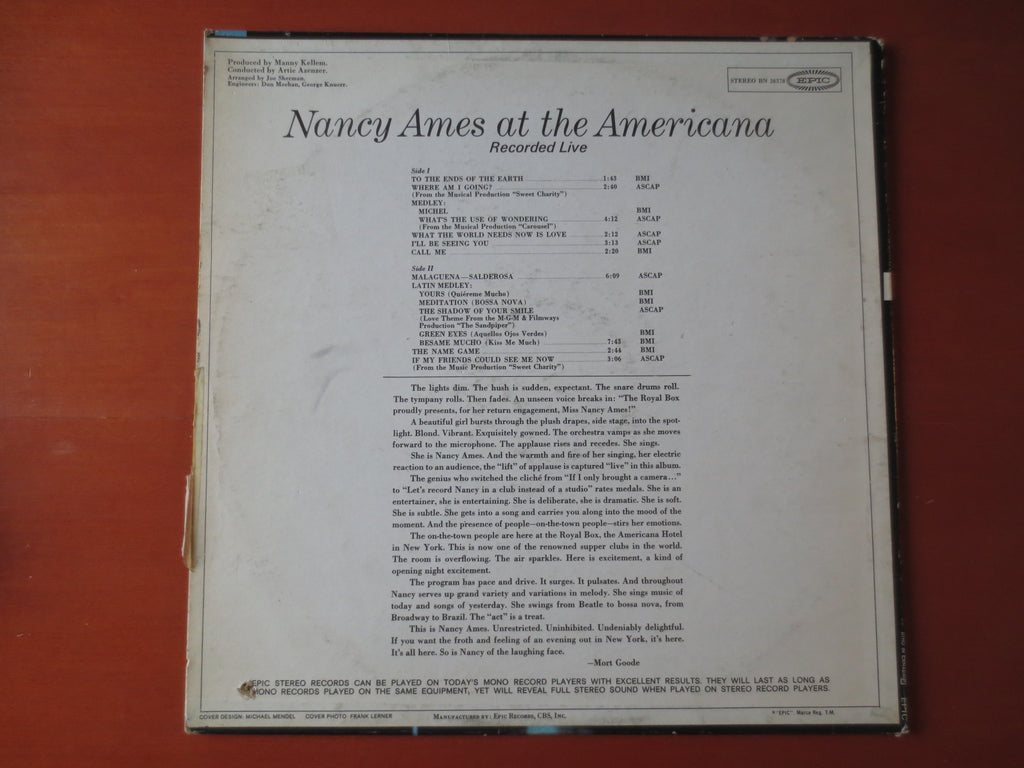 Nancy Ames – At the Americana (1968) Vinyl LP