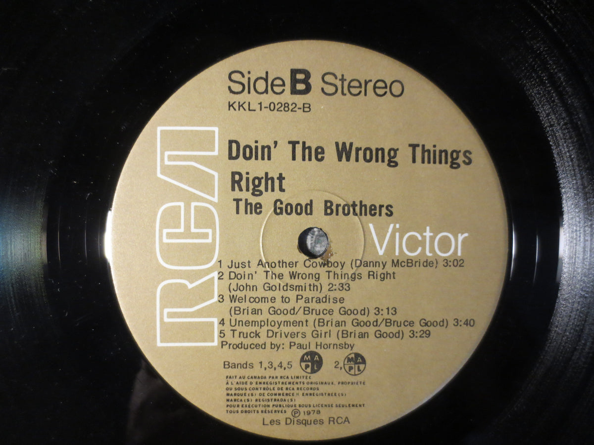 The Good Brothers – Doin' the Wrong Things Right (1978) Vinyl LP