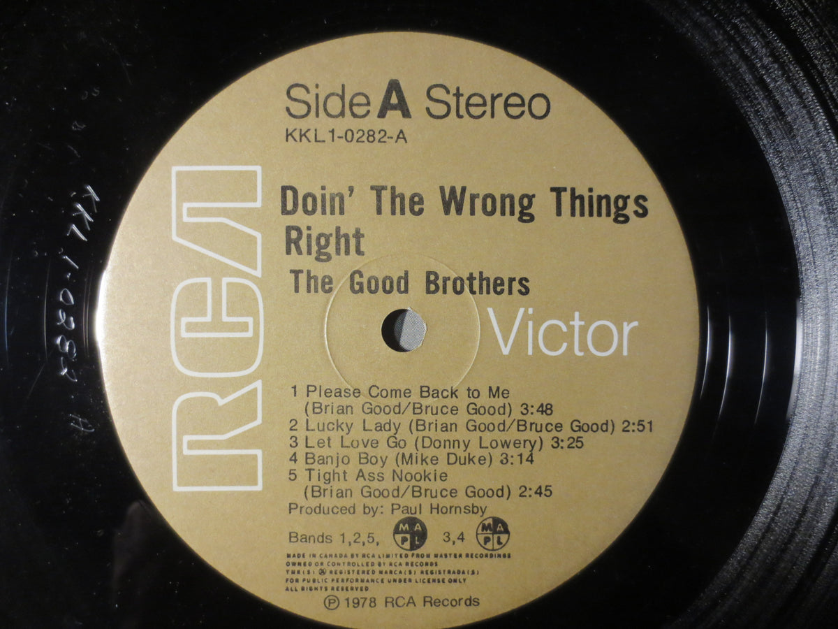 The Good Brothers – Doin' the Wrong Things Right (1978) Vinyl LP