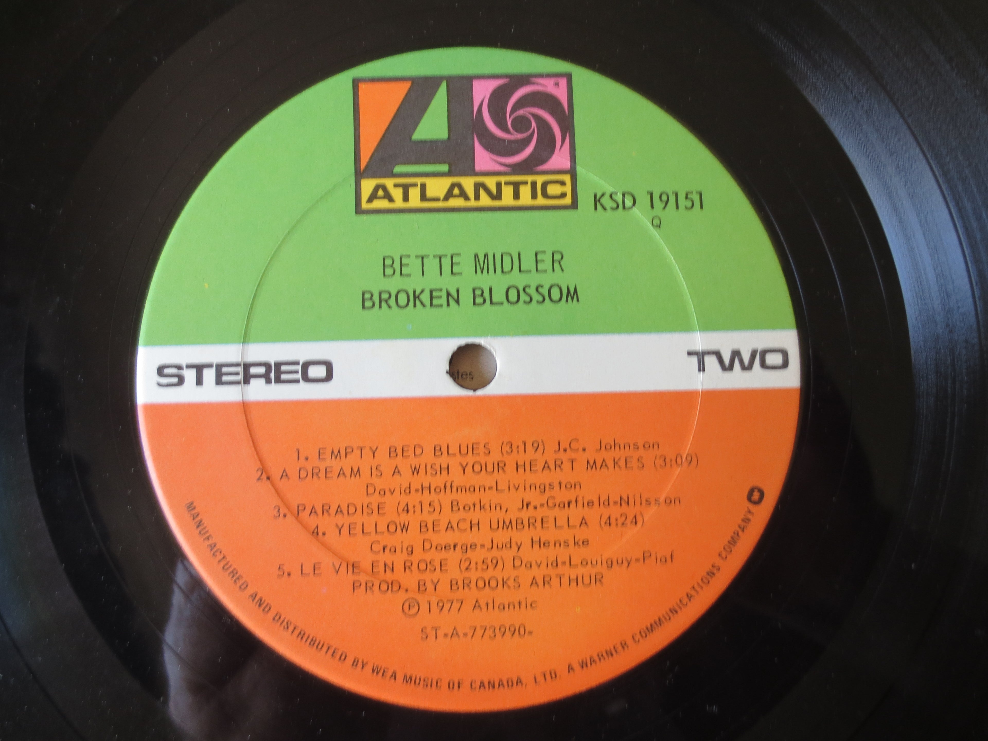Bette Midler – Broken Blossom (1977) Vinyl LP