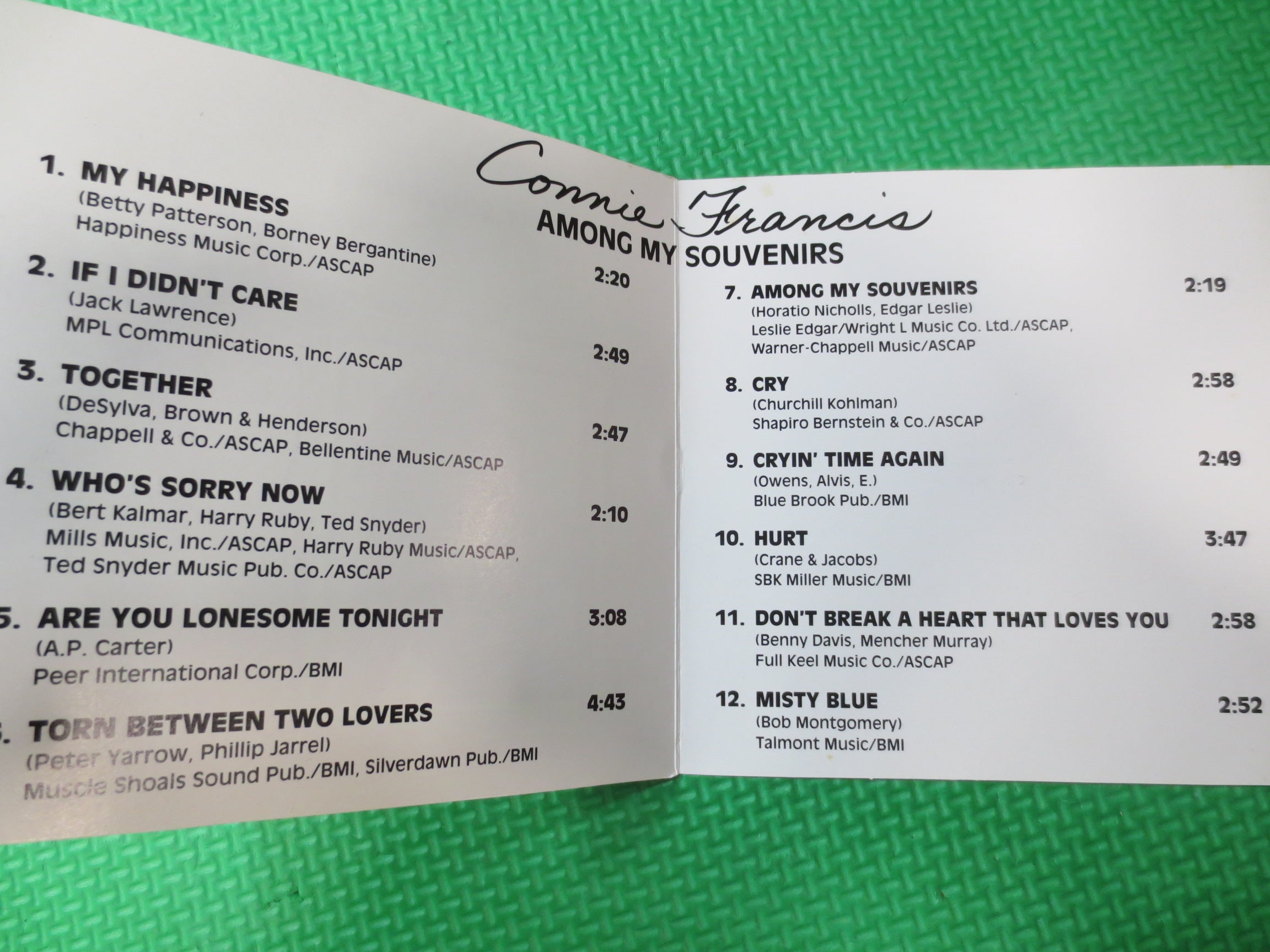 Connie Francis – Among My Souvenirs (1990) CD