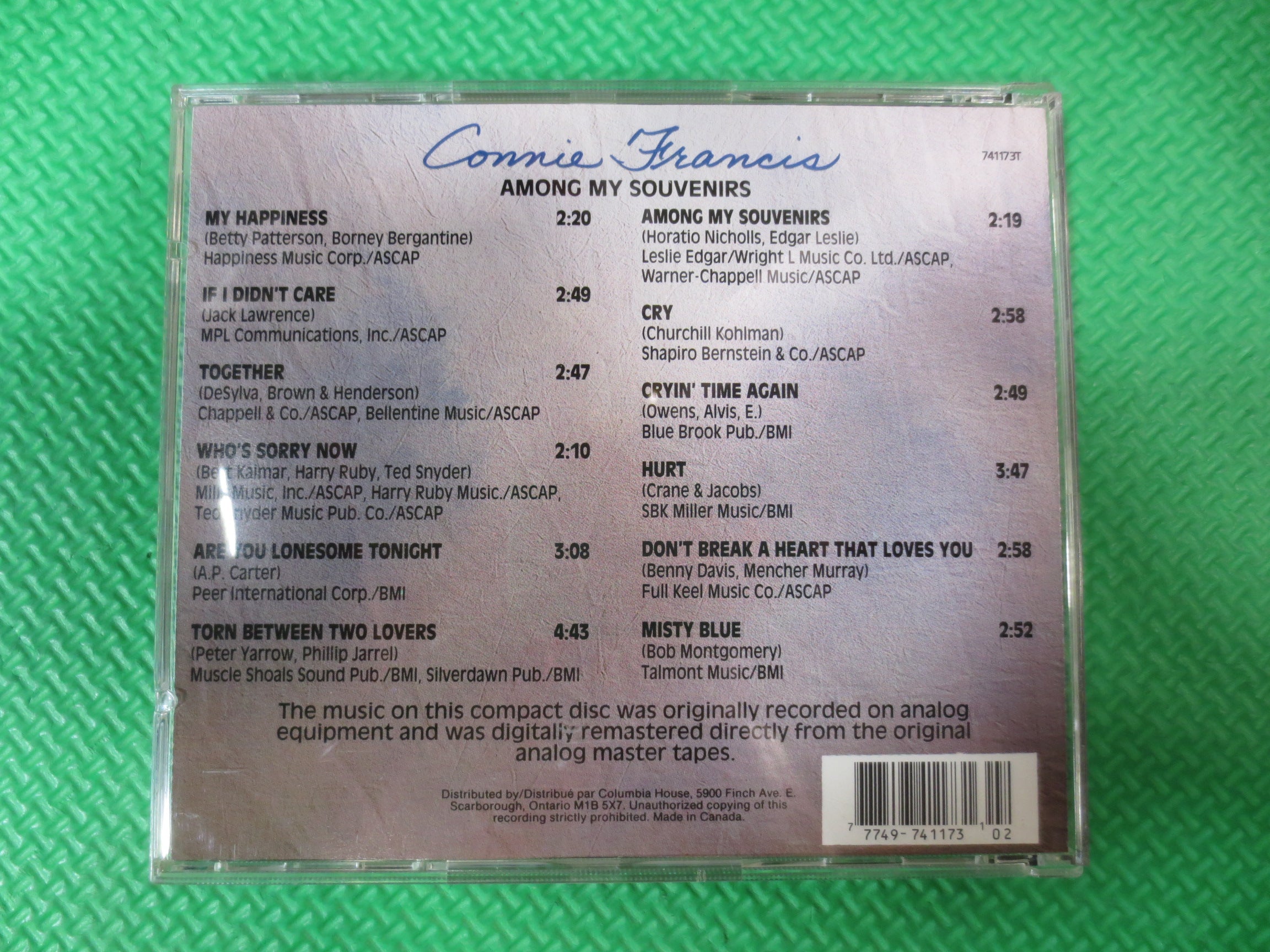 Connie Francis – Among My Souvenirs (1990) CD