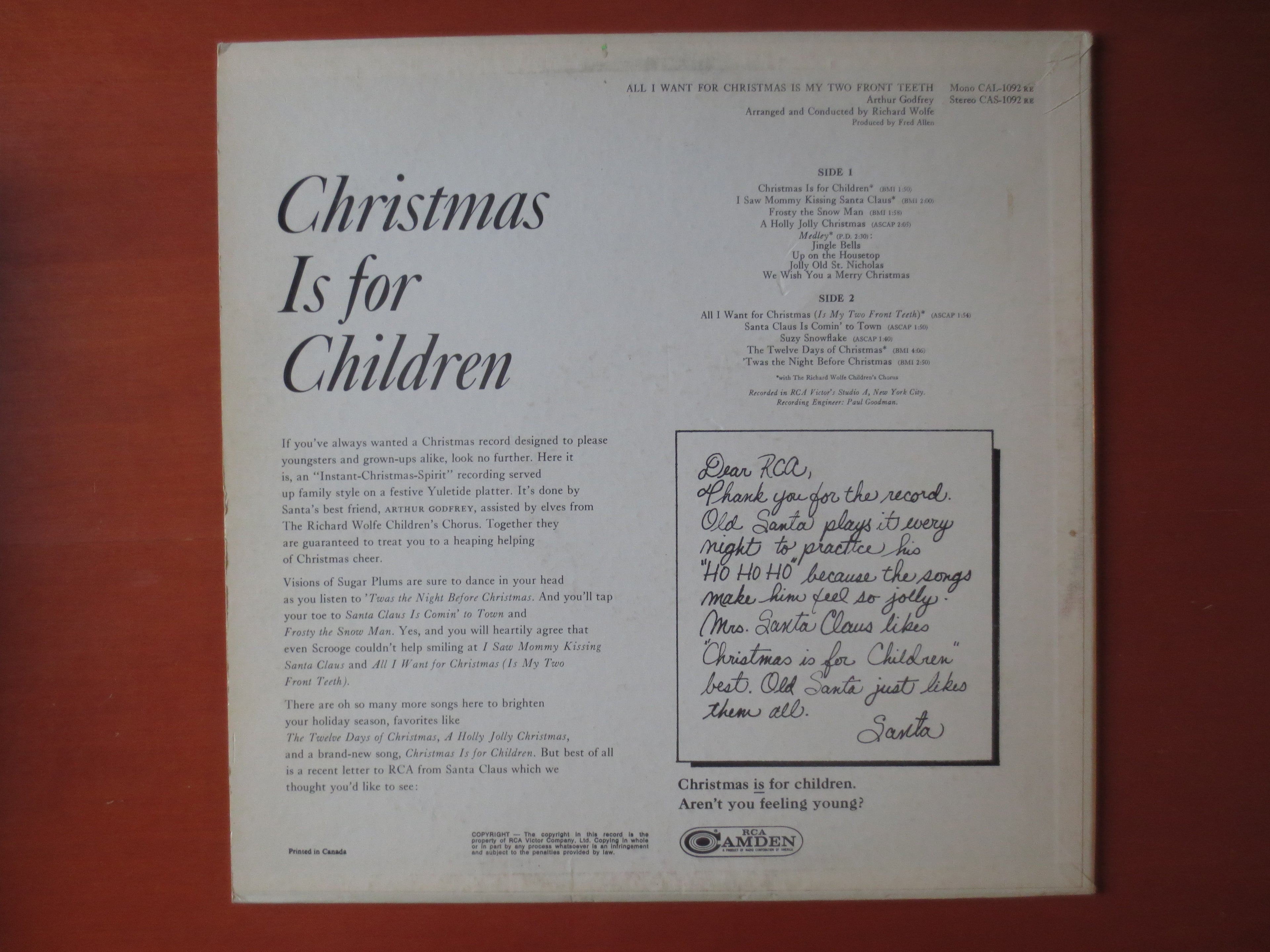 Arthur Godfrey – All I Want for Christmas Is My Two Front Teeth (1967) [Vinyl LP]