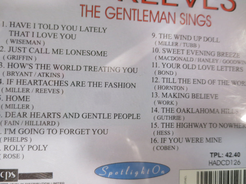 Jim Reeves – The Gentleman Sings (1996) CD