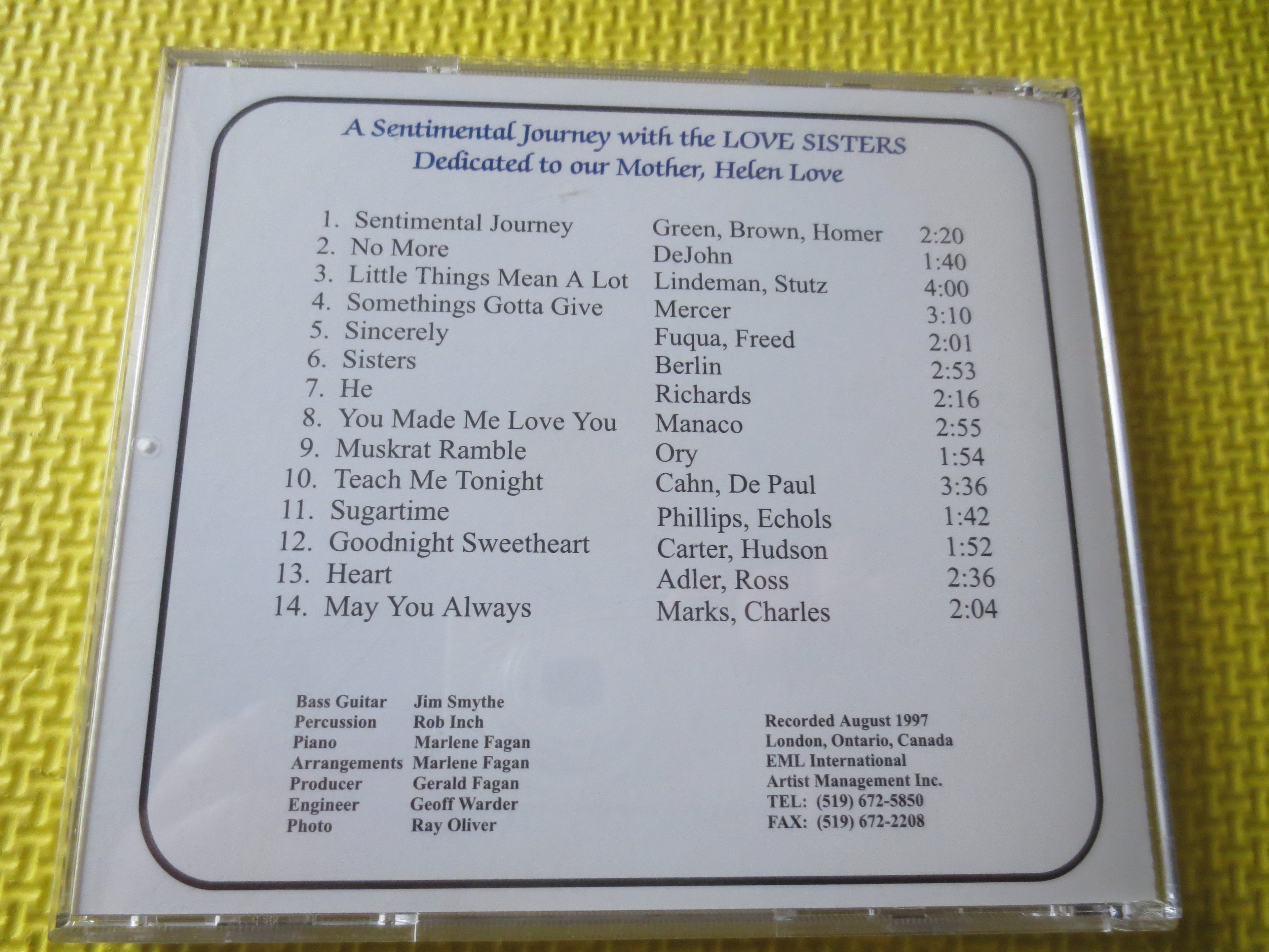The Love Sisters – A Sentimental Journey (1997) CD