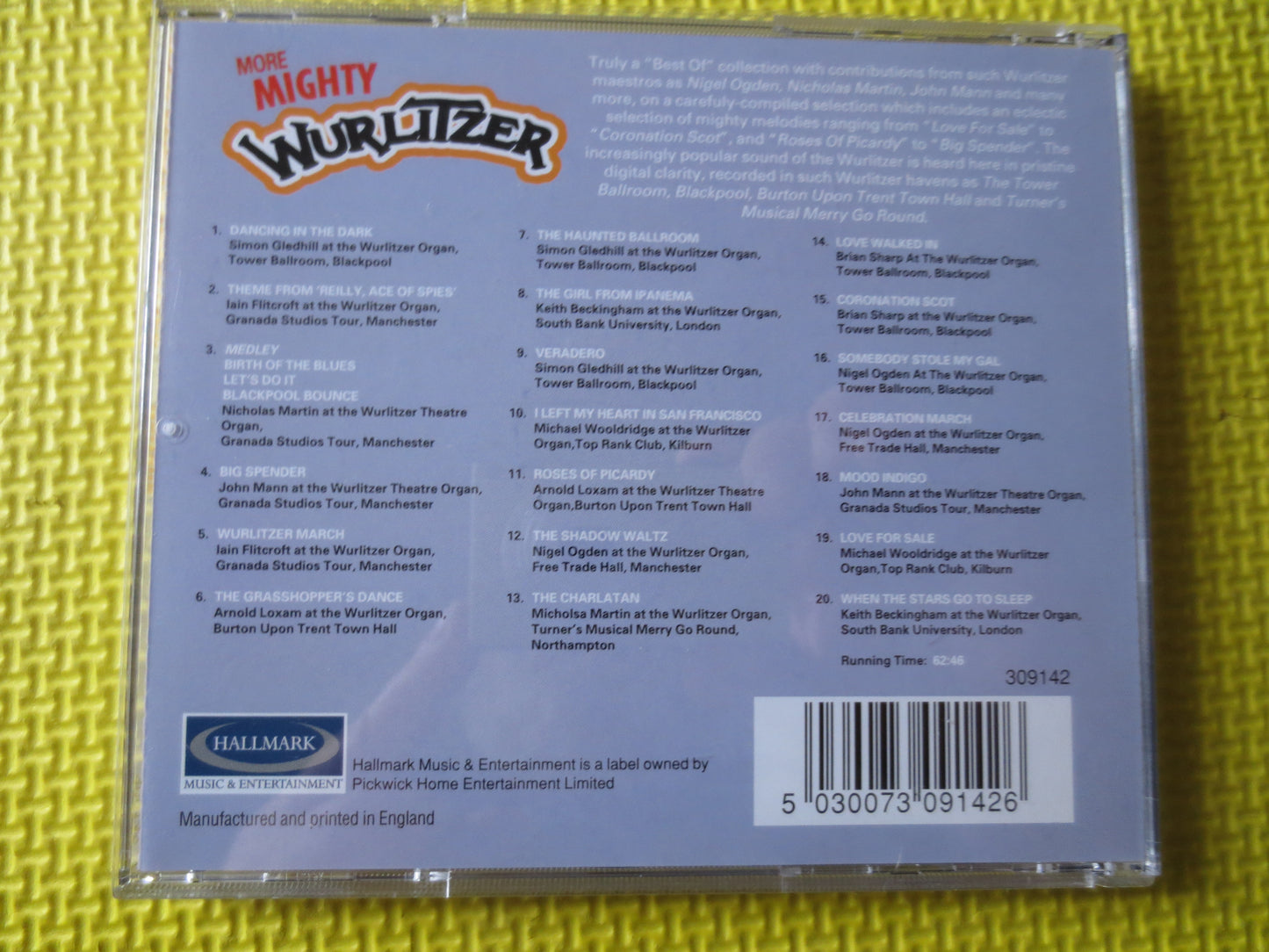 More MIGHTY WURLITZER, ORGAN Music Cd, Wurlitzer Organ Cd, Wurlitzer Organ Music, Synth Cd, Vintage Organs, 1998 Compact Discs