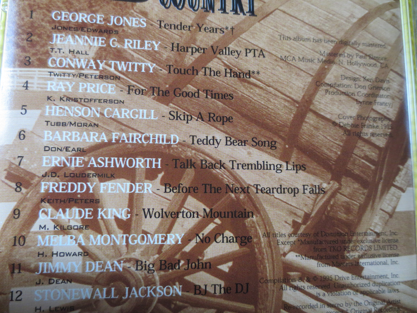 BIG BAD COUNTRY, 12 No 1 Hits, Country Cd, Ray Price Cd, Jimmy Dean Cd, George Jones Cd, Cds, Classic Country Cd, Country lp