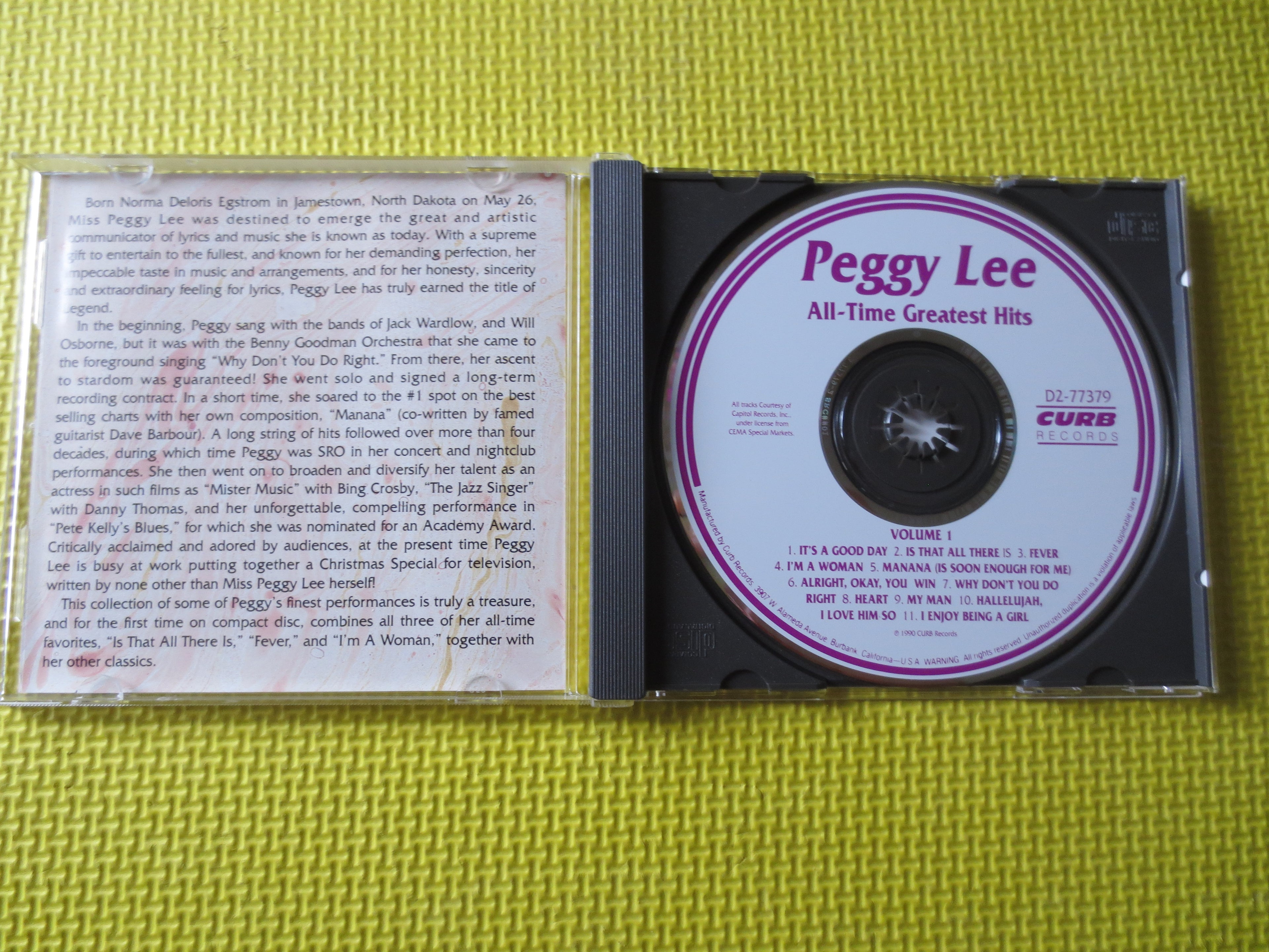 Peggy Lee – All-Time Greatest Hits (1990) CD