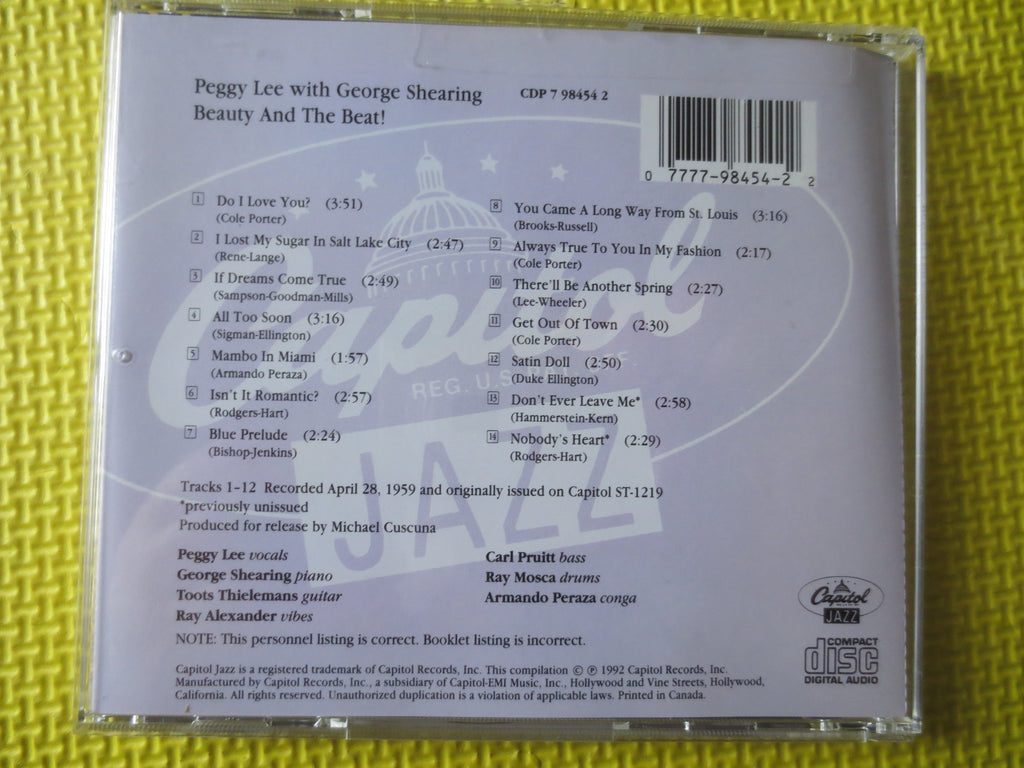Peggy Lee – Beauty and the Beat (1992) CD