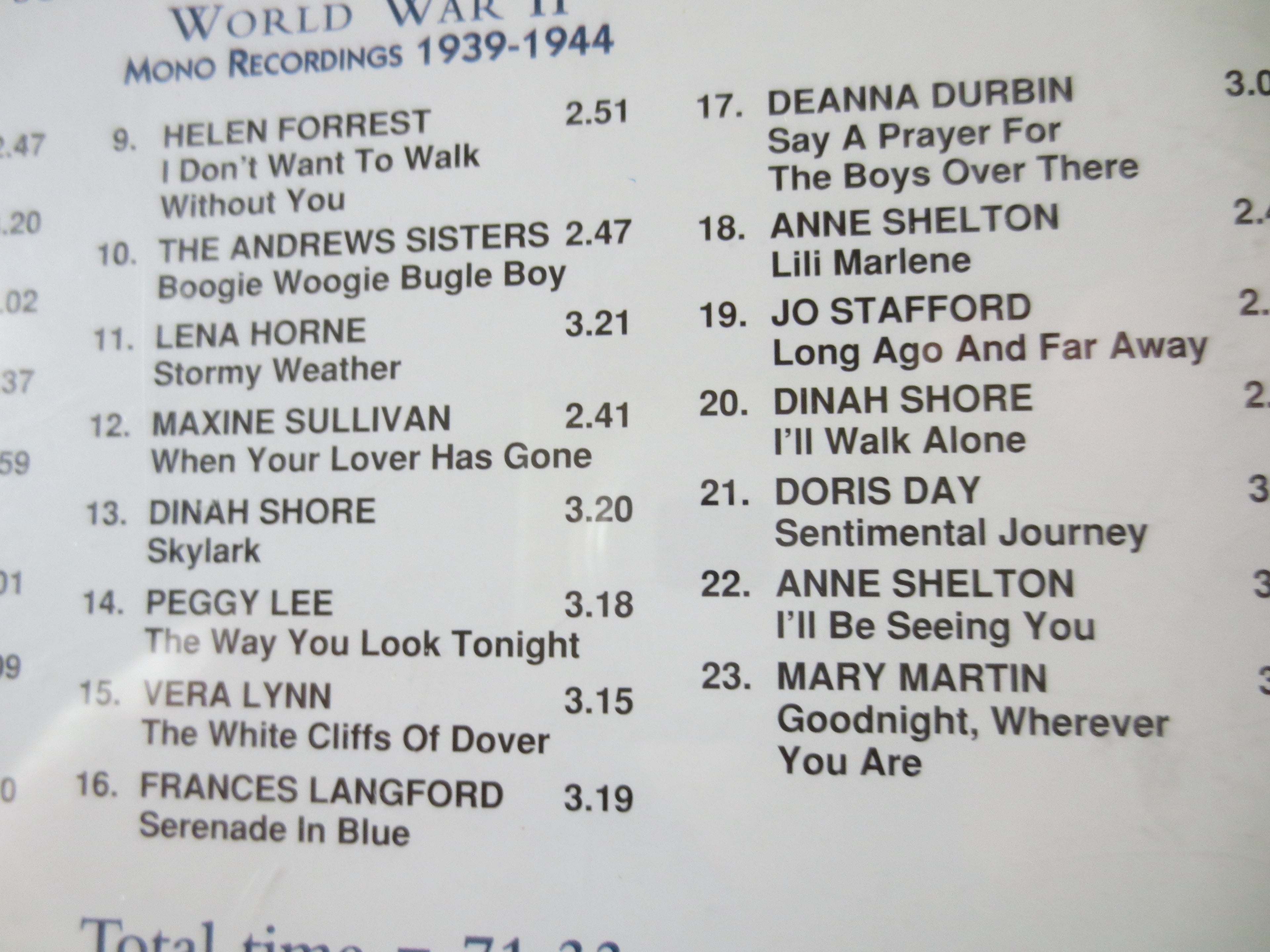 Forces' Sweethearts – Vera Lynn & Friends (1999) CD