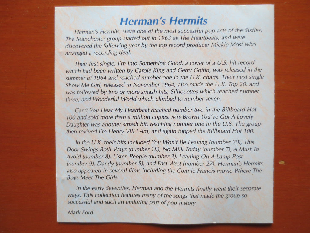 Herman's Hermits – I'm Into Something Good (1996) CD