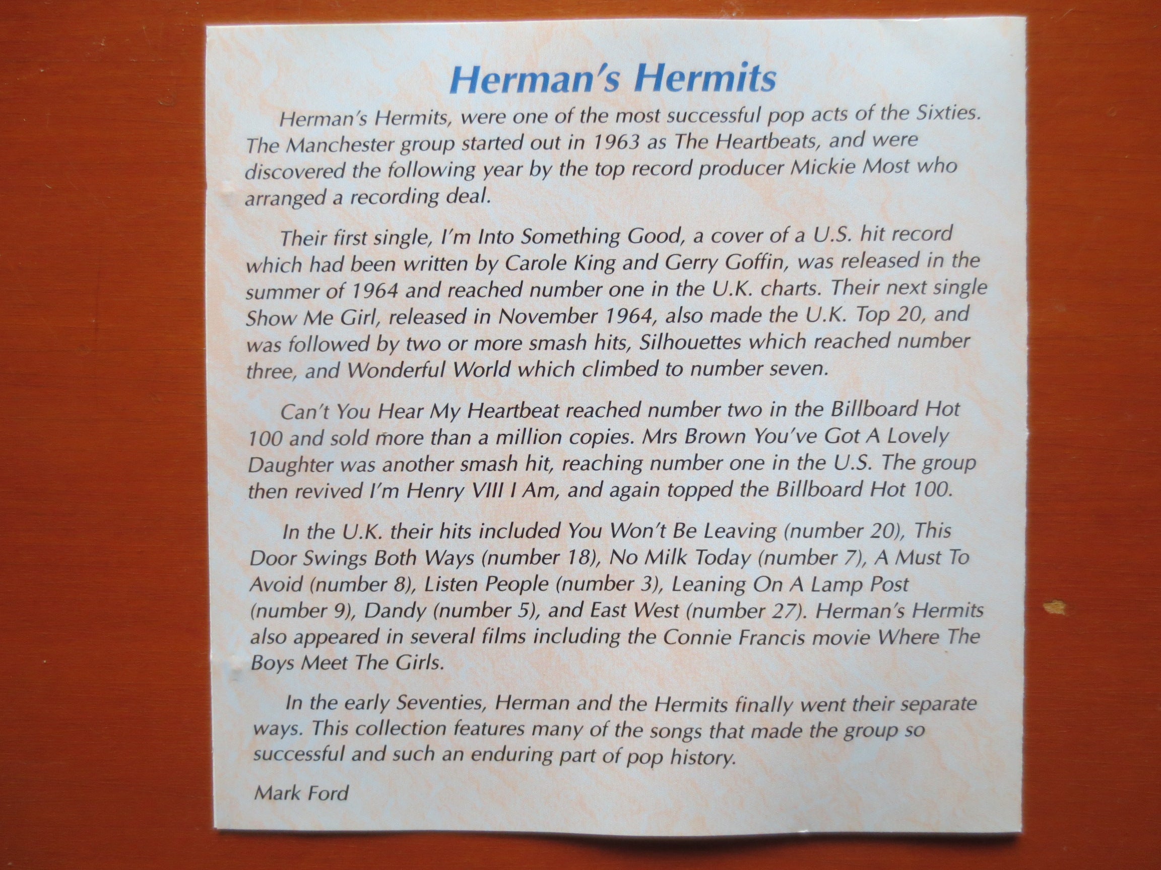 Herman's Hermits – I'm Into Something Good (1996) CD
