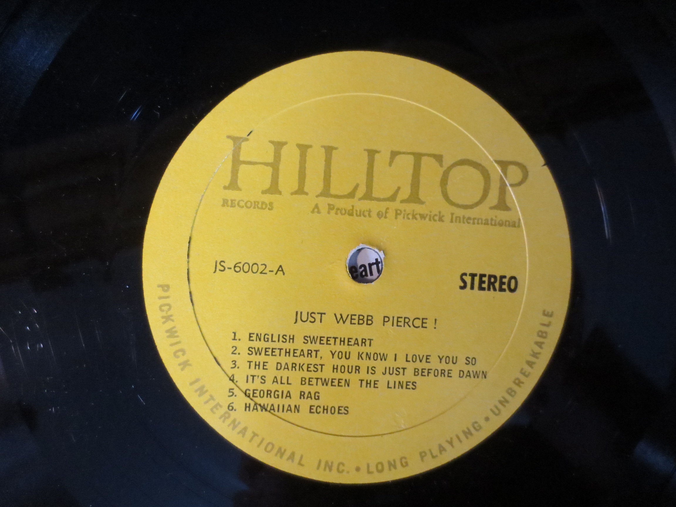 Webb Pierce – Just Webb Pierce (1965) Vinyl LP