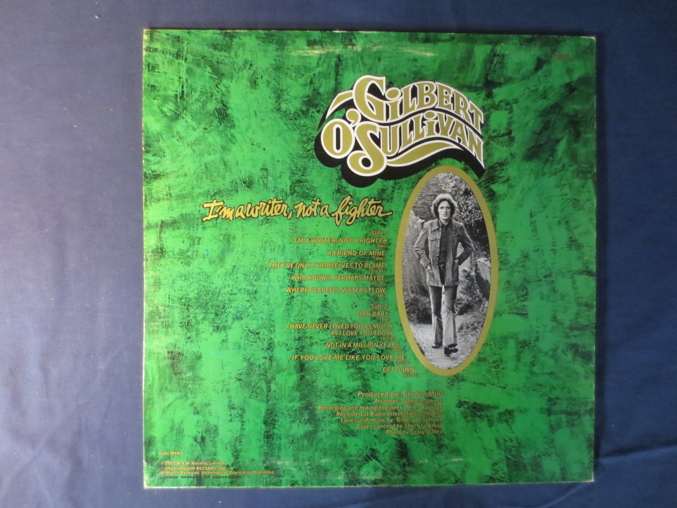 GILBERT O'SULLIVAN, I'm A Writer Not A Fighter, Vintage Album, 1973 Record, Vinyl Lp
