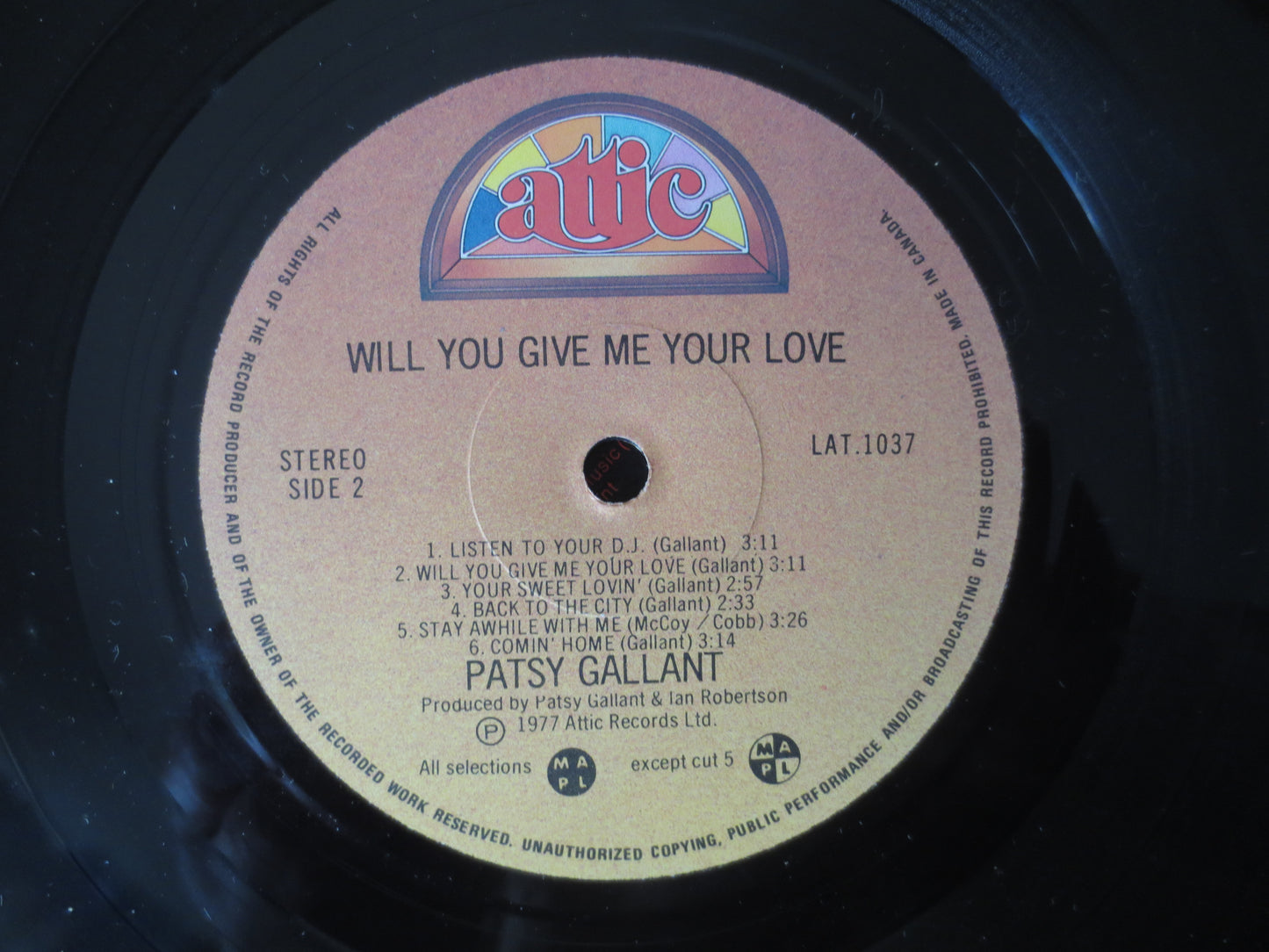 PATSY GALLANT, Will You Give Me Your Love, Patsy Gallant Vinyl, Patsy Gallant Lp, Vintage Vinyl, Records, 1977 Records