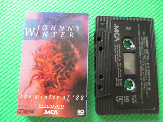 JOHNNY WINTERS, WINTER of '88, Johnny Winters Tape, Classic Rock Tapes, Tapes, Tape Cassette, Rock Cassette, 1988 Cassette