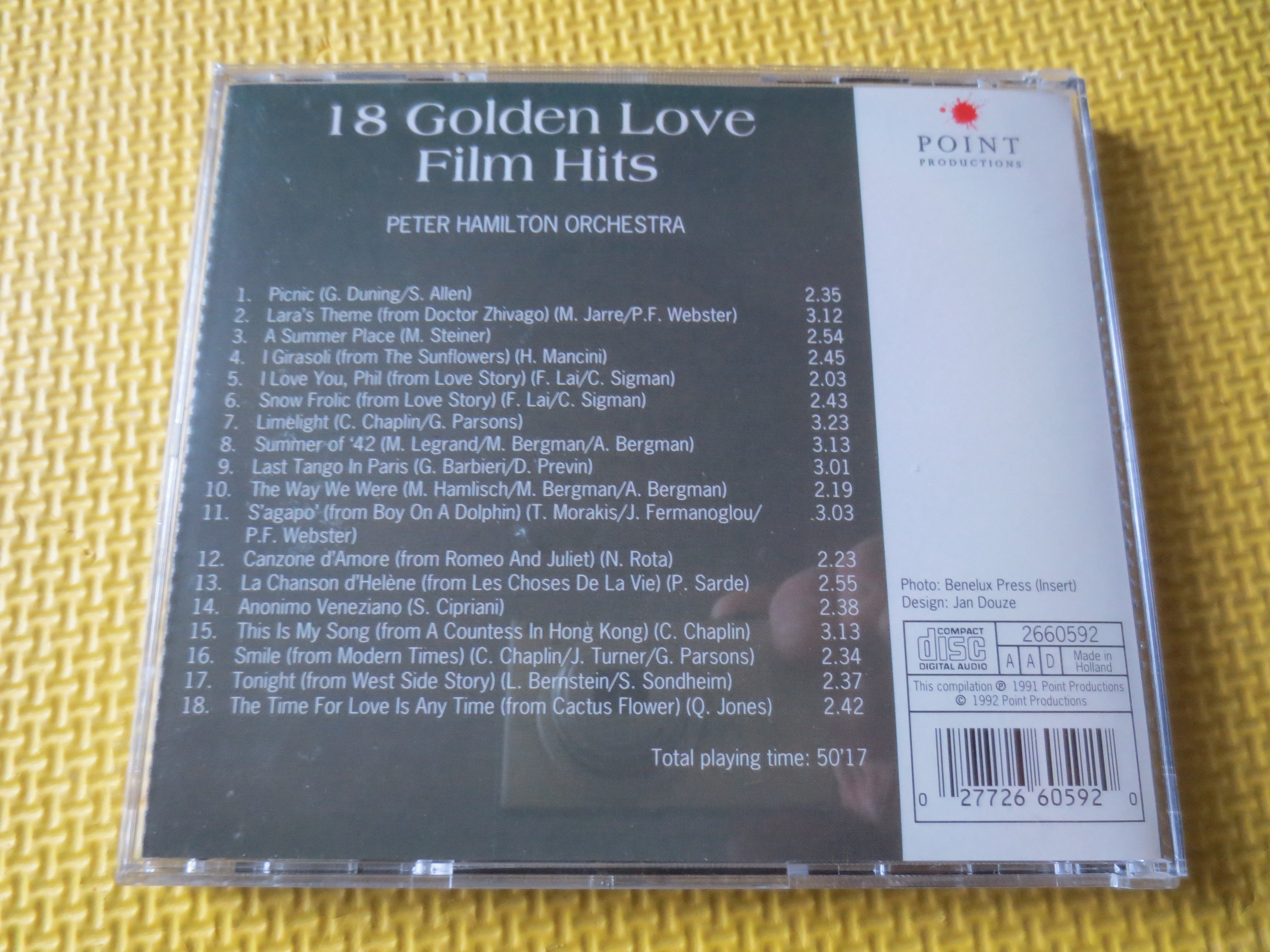 18 Golden Love Film Hits (1992) CD