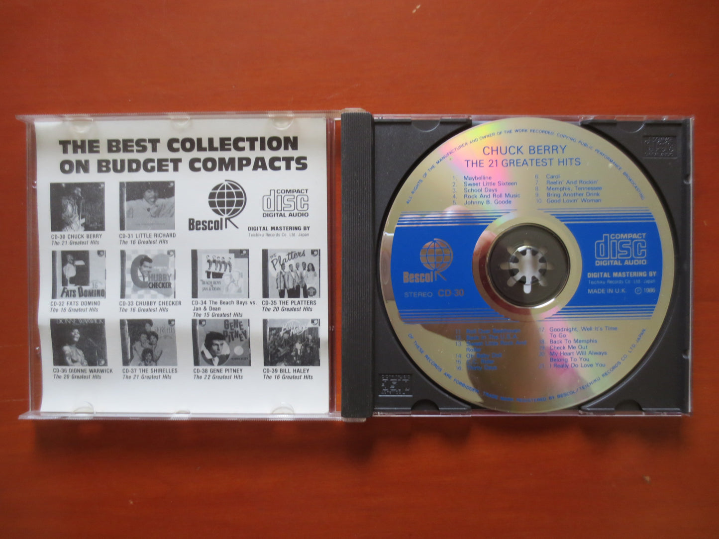 CHUCK BERRY Cd,GREATEST Hits Cd, Chuck Berry Album, Chuck Berry, Pop Music Cd, Vintage Pop Song, Pop Music, 1986 Compact Discs