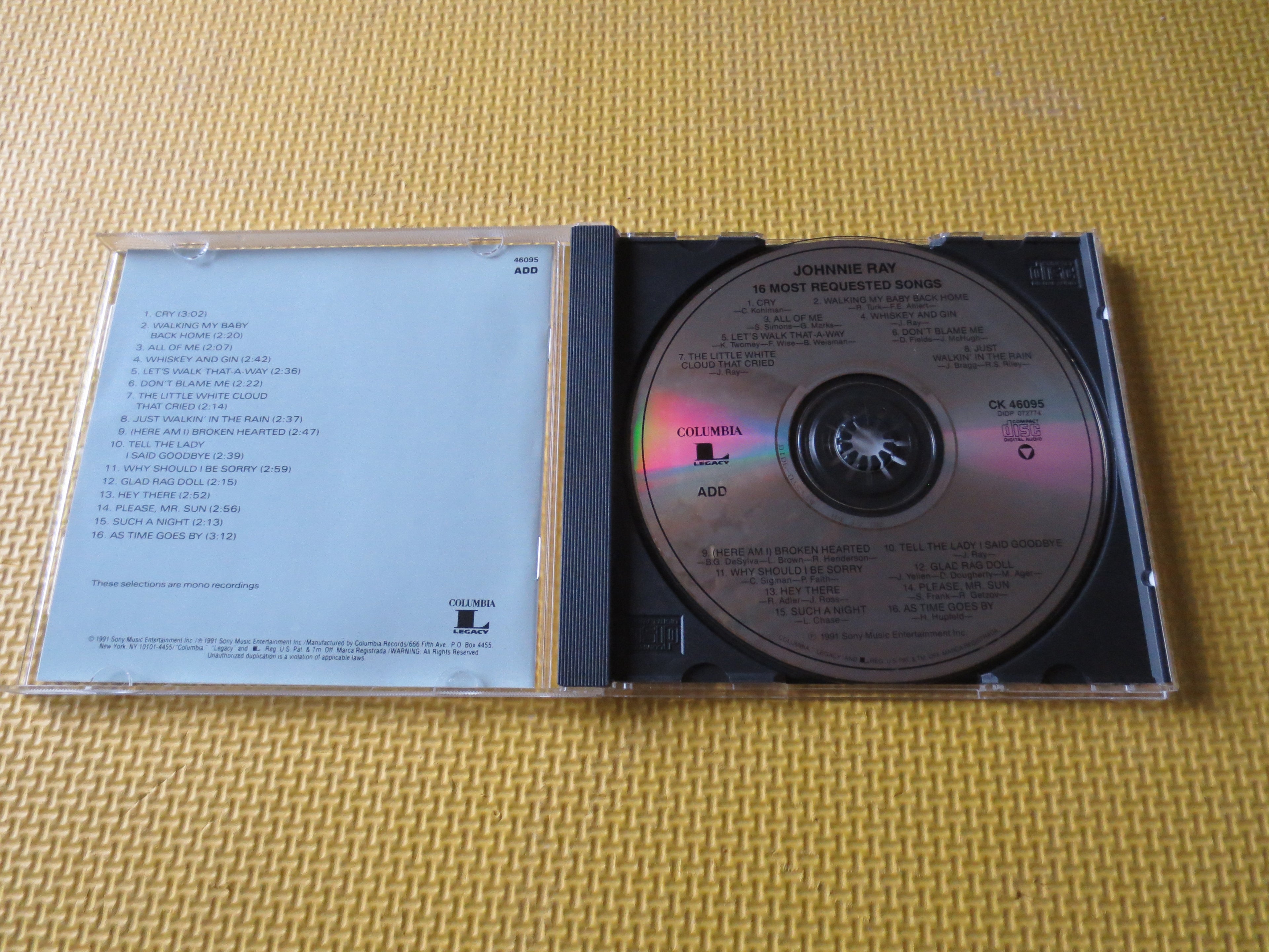 Johnnie Ray – 16 Most Requested Songs (1991) CD