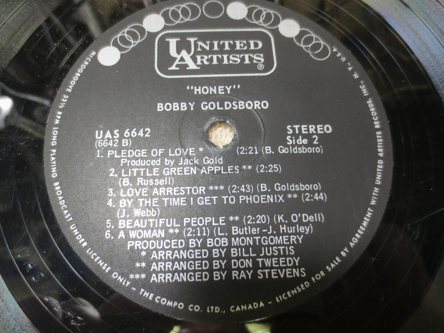BOBBY GOLDSBORO, HONEY, Pop Record, Vintage Vinyl, Record Vinyl, Records, Vinyl Record, Country Record, Vinyl, 1968 Records