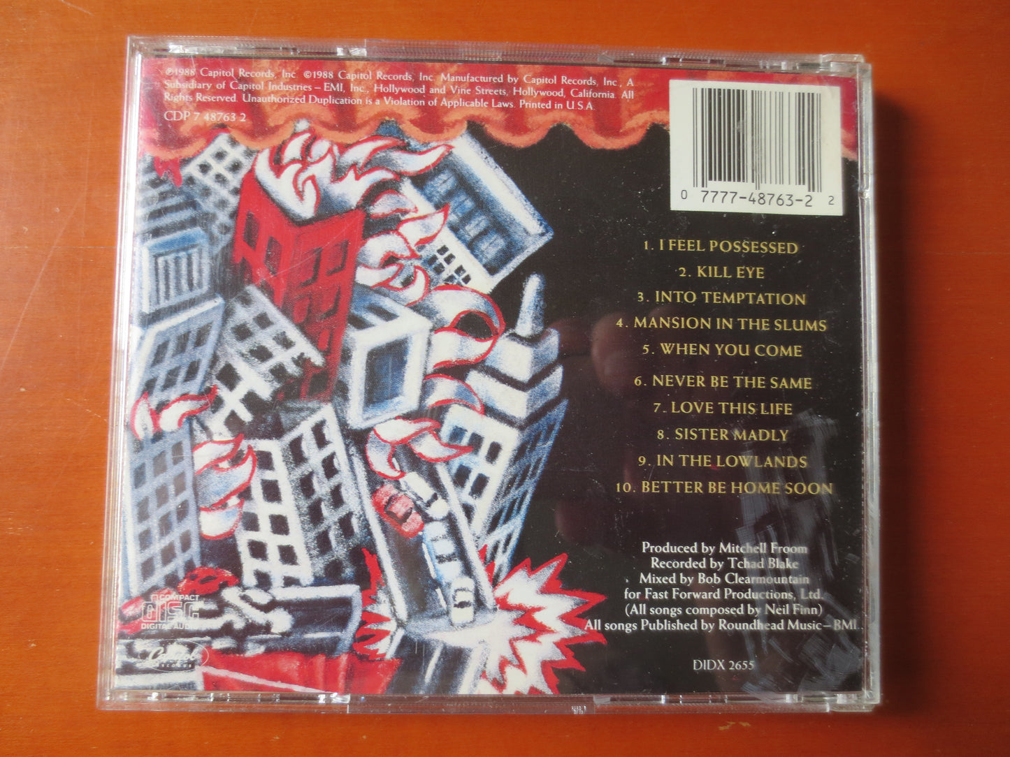 CROWDED HOUSE, Temple of Low Men, CROWDED House Cd, Crowded House Lp, Music Cd, Rock Music Cd, Pop Cd, Rock, 1988 Compact Disc